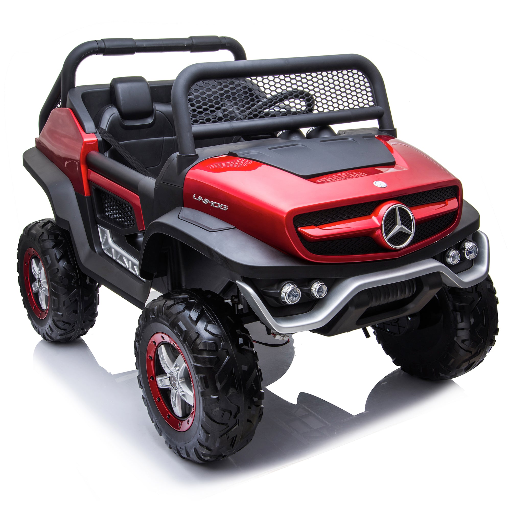 kids mercedes unimog licensed electric ride on car red 13 benz utv atv buggy 12v 4wd