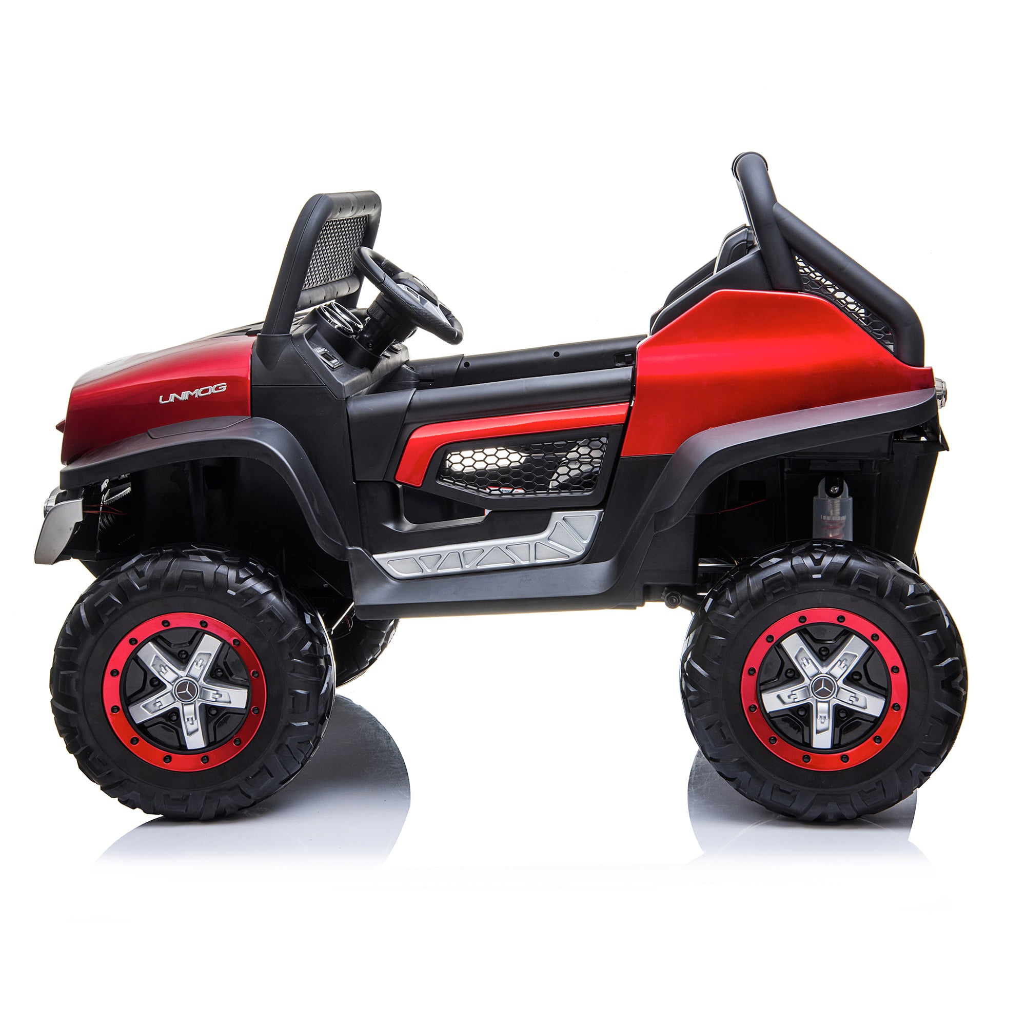 kids mercedes unimog licensed electric ride on car red benz utv atv buggy 12v 4wd