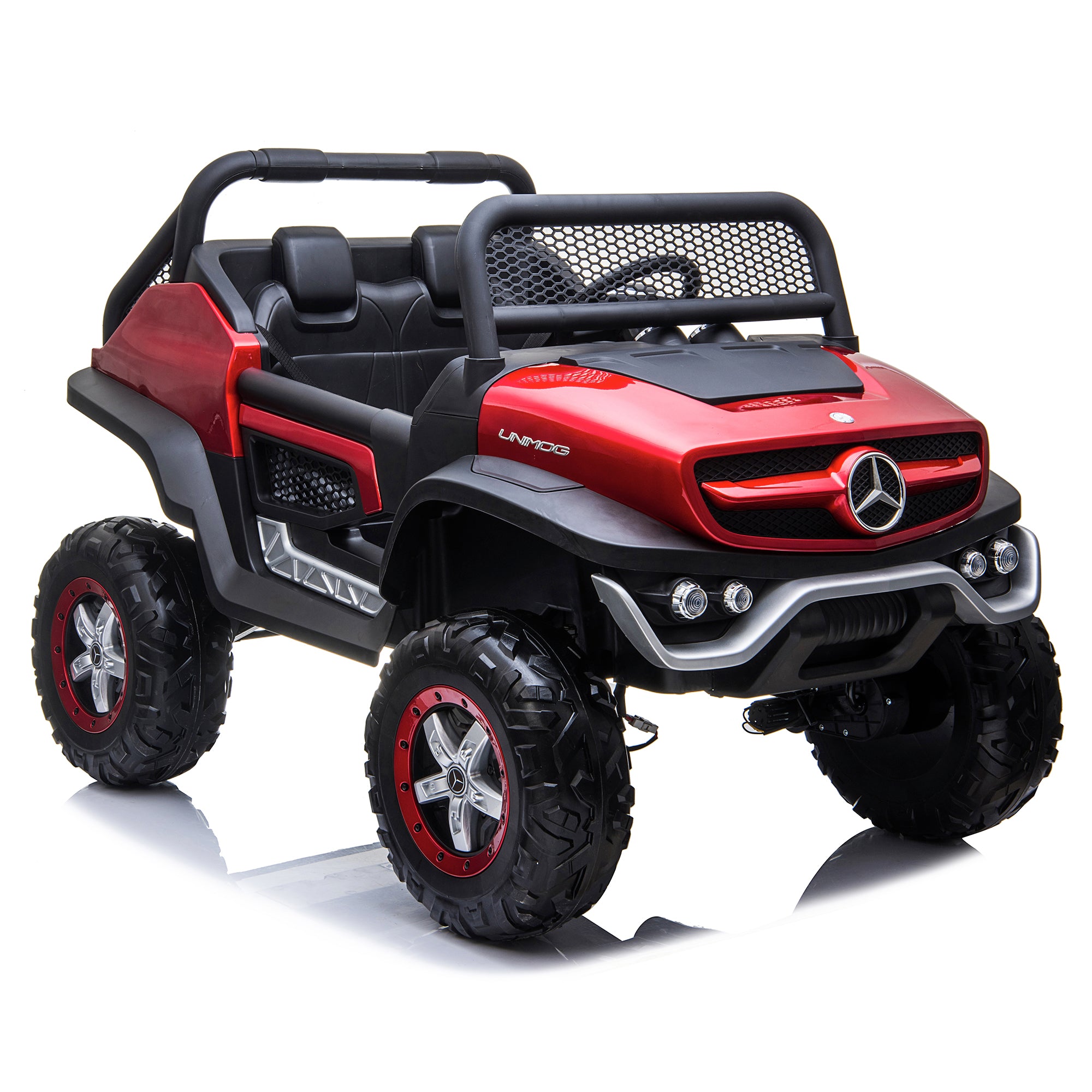 kids mercedes unimog licensed electric ride on car red benz utv atv buggy 12v 4wd