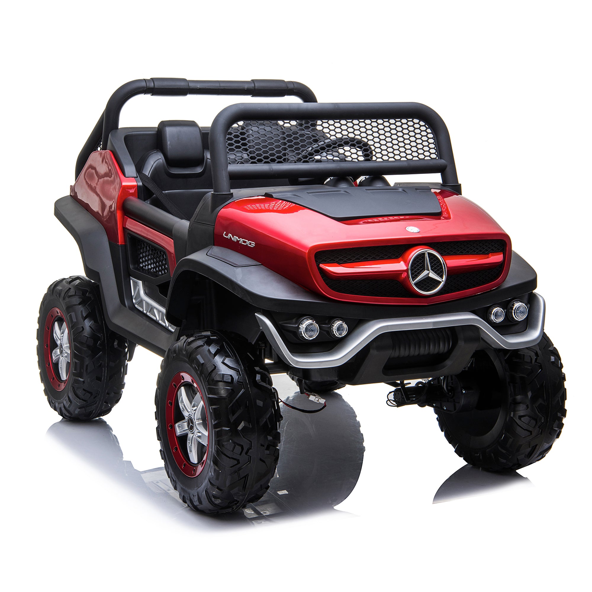 kids mercedes unimog licensed electric ride on car red benz utv atv buggy 12v 4wd