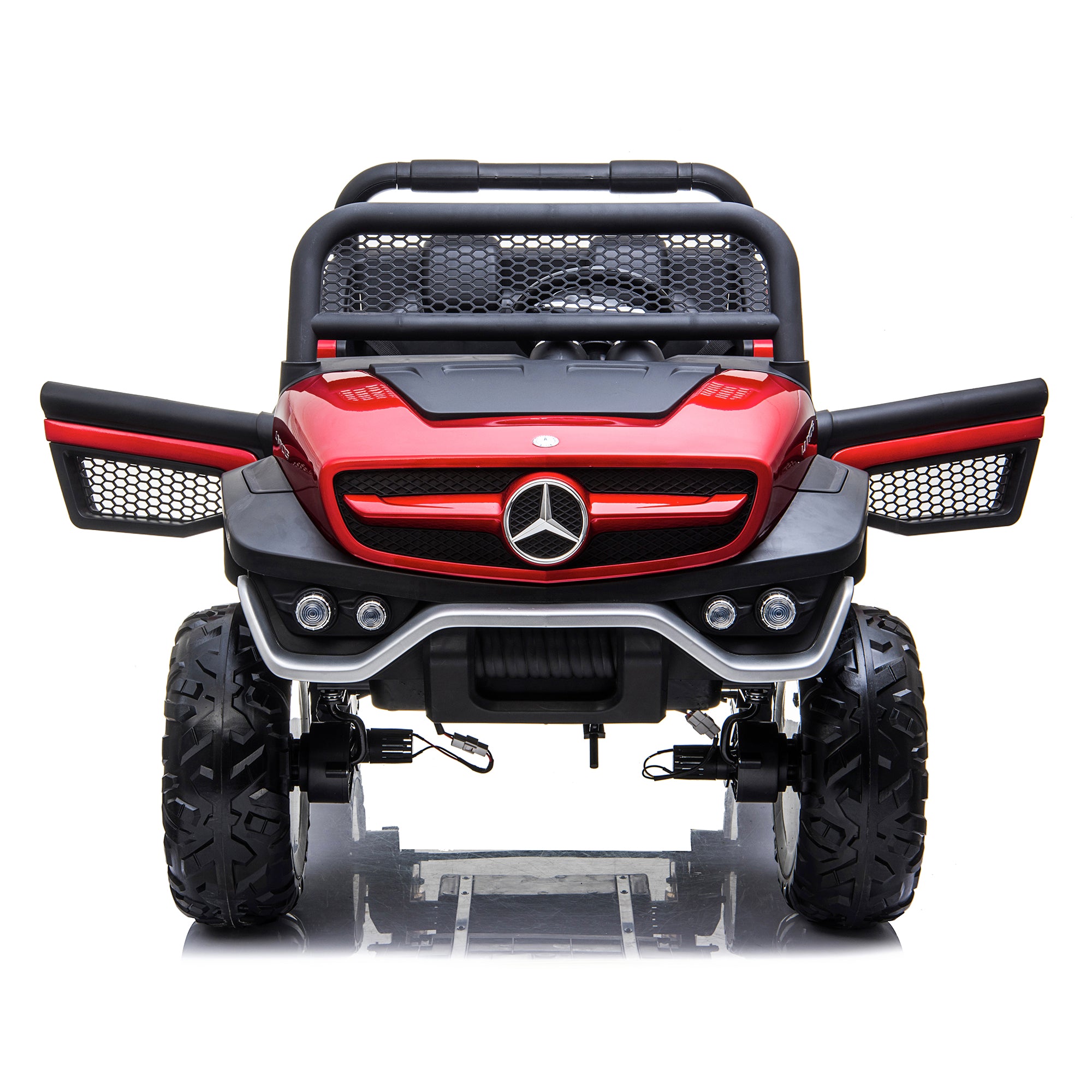 kids mercedes unimog licensed electric ride on car red benz utv atv buggy 12v 4wd
