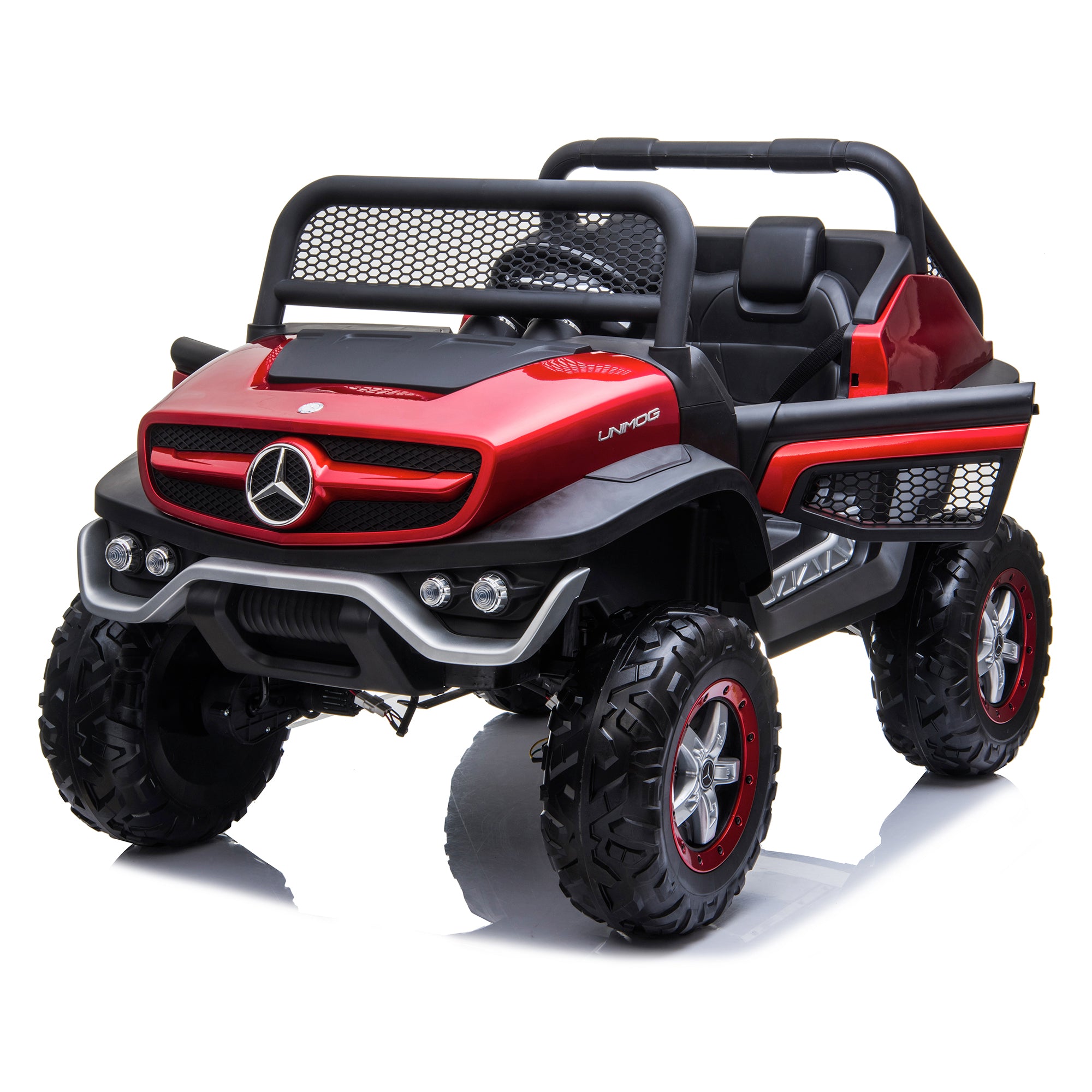kids mercedes unimog licensed electric ride on car red benz utv atv buggy 12v 4wd