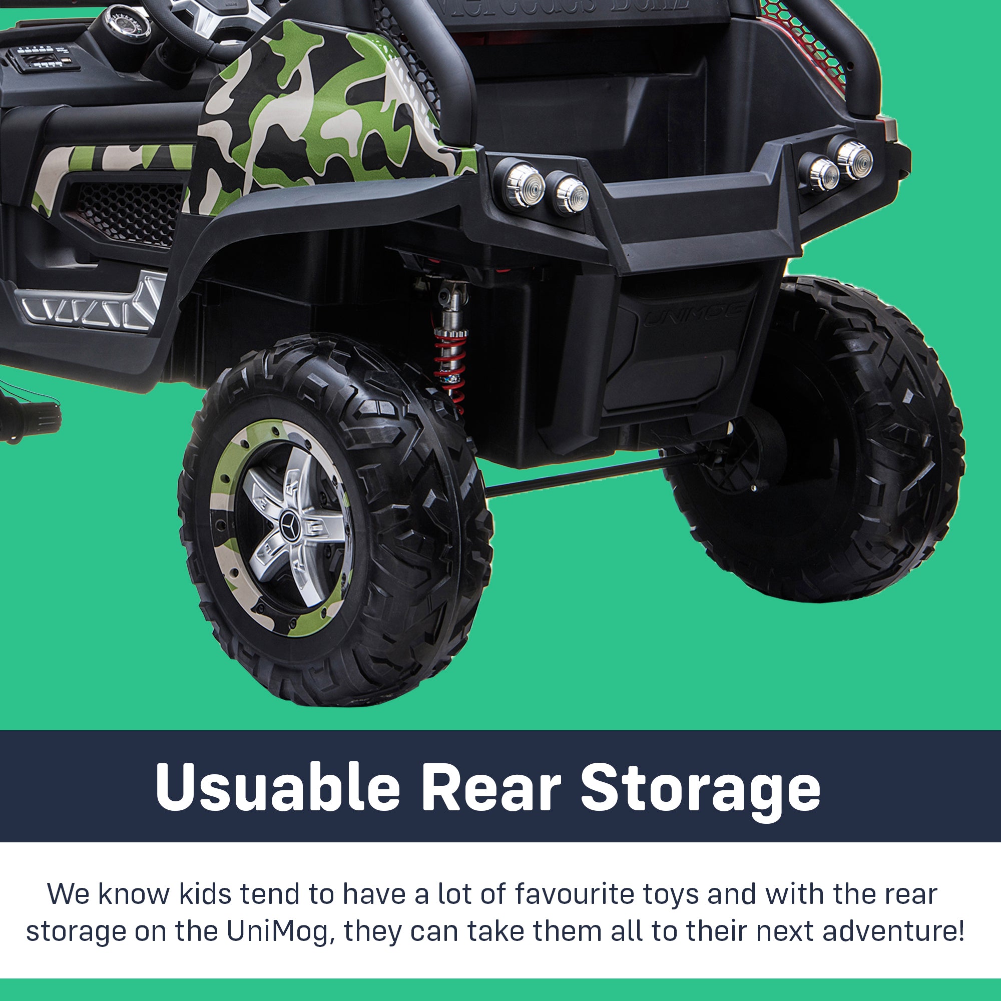 kids mercedes unimog licensed electric ride on car wheels two benz utv atv buggy 12v 4wd