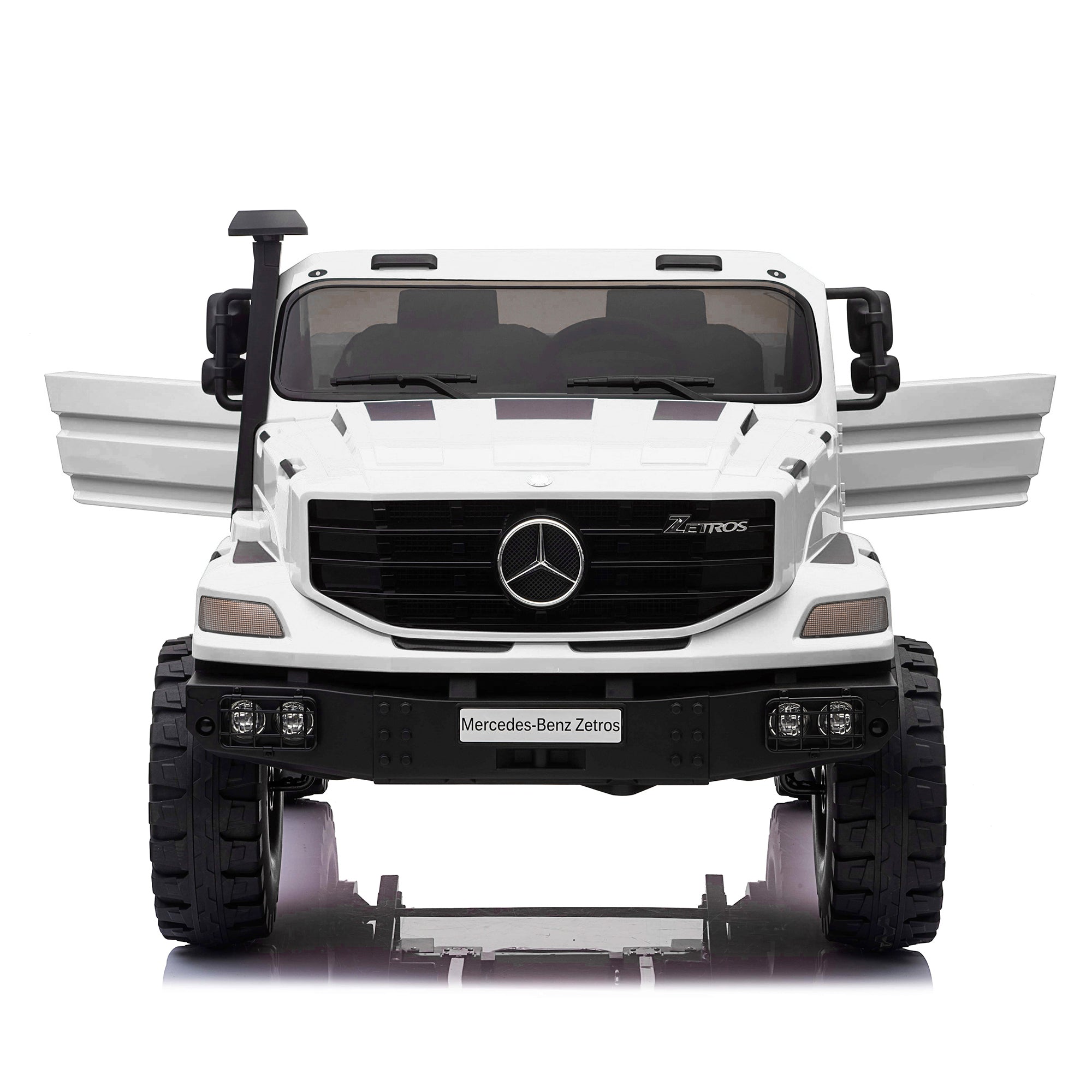 kids mercedes zetros licensed electric ride on car truck white 9 4wd 2 seater