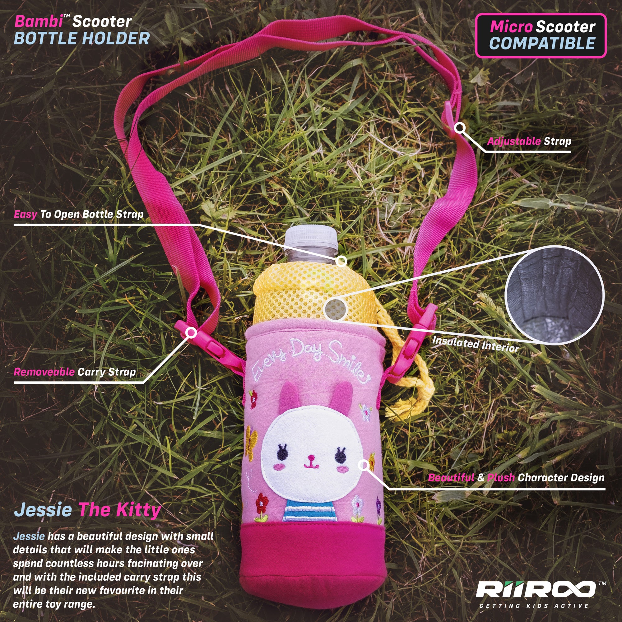 kids push scooter accessories jessie the kitty bottle holder accessory