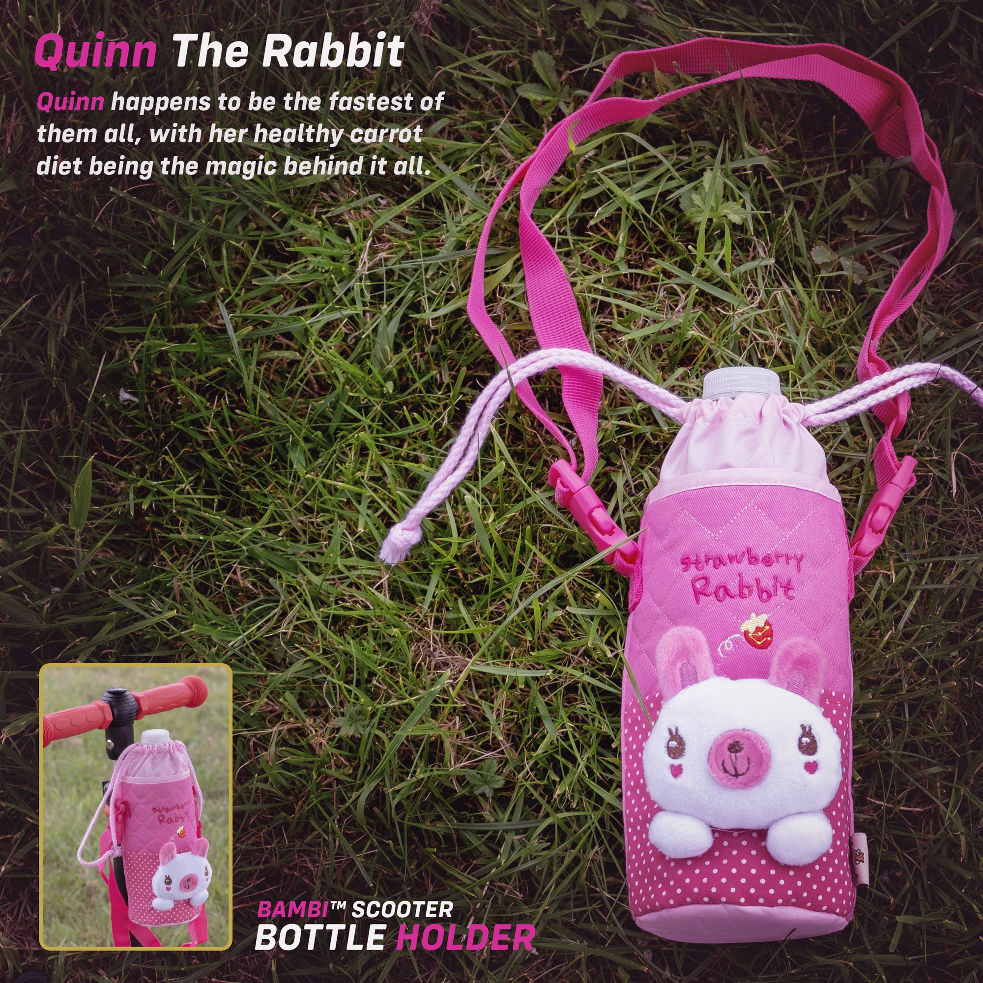 kids push scooter accessories quinn the rabbit bottle holder accessory