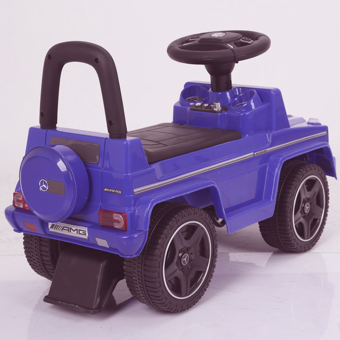 kidspush along mercedes g63 amg with seat storage media centre ride on car 2 rear blue kids push box and