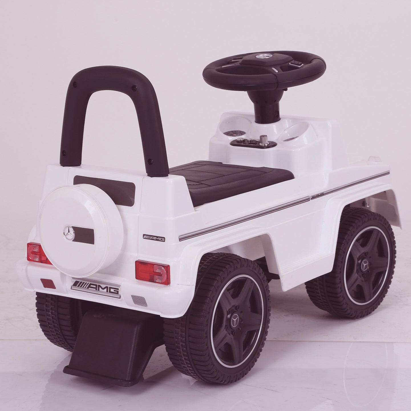 kidspush along mercedes g63 amg with seat storage media centre ride on car 2 rear perspective kids push box and