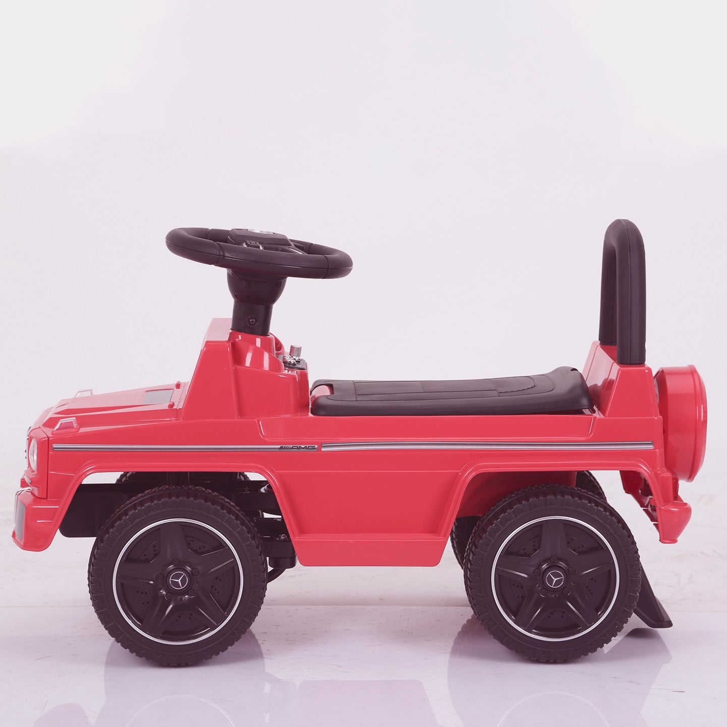 kidspush along mercedes g63 amg with seat storage media centre ride on car 2 red side kids push box and