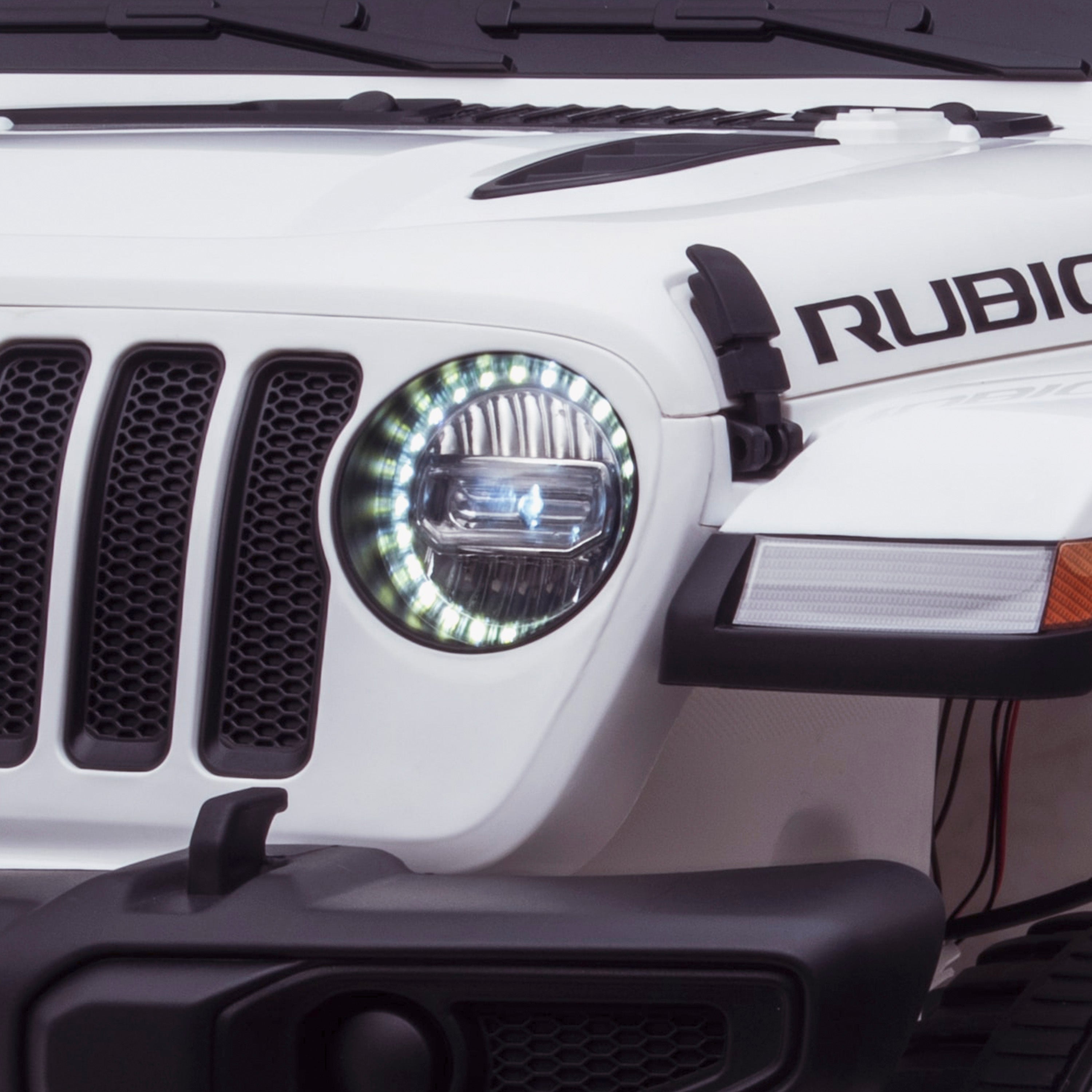 licensed kids 12v jeep wrangler rubicon ride on car jeep with parental remote control front lights detail 2wd