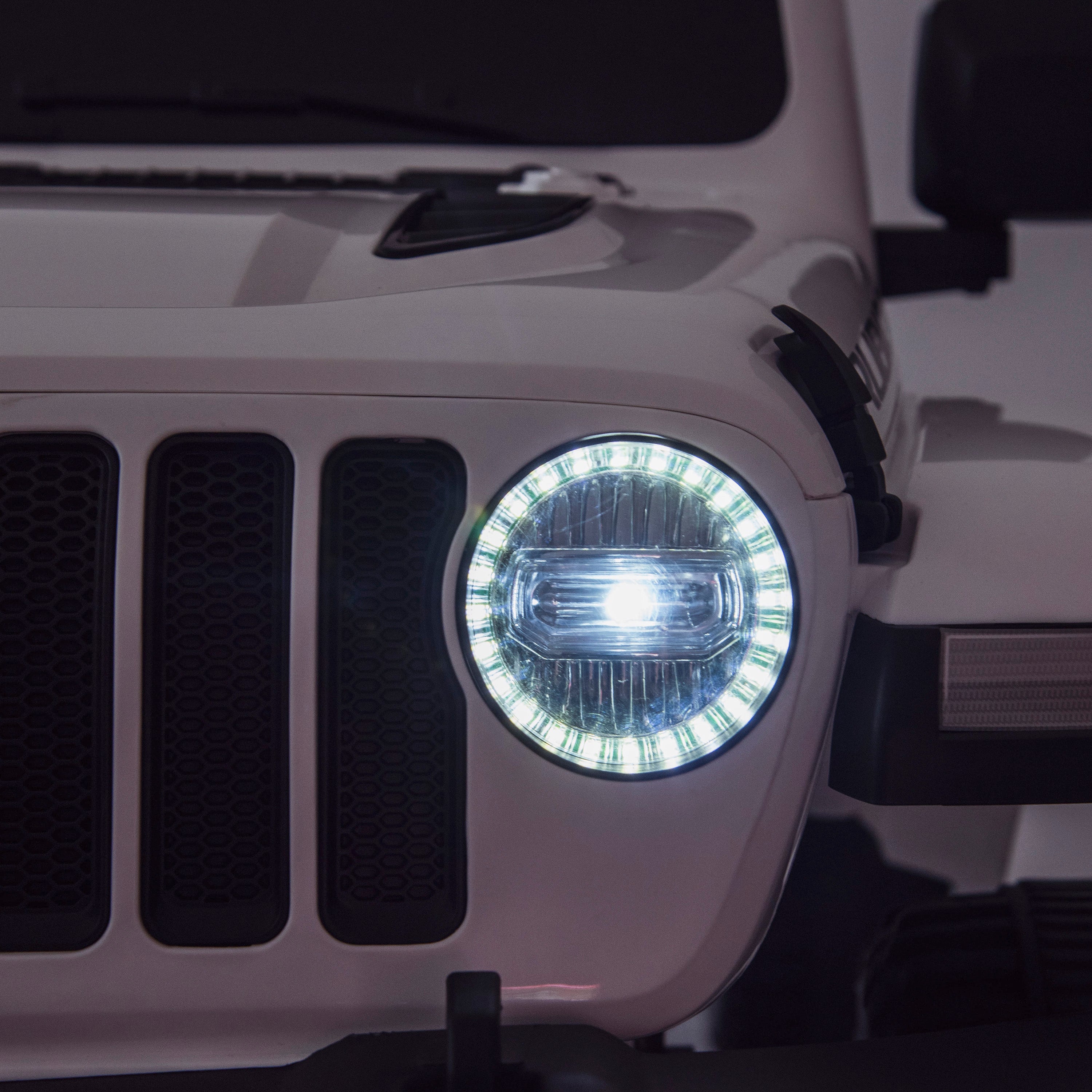 licensed kids 12v jeep wrangler rubicon ride on car jeep with parental remote control front lights night detail 2wd