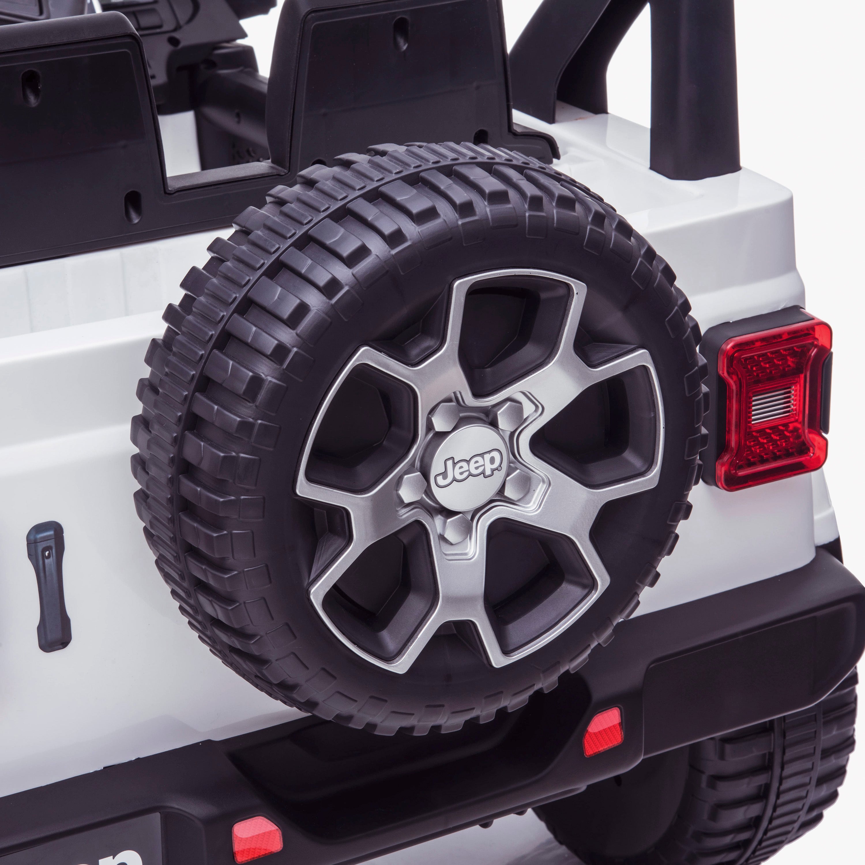 licensed kids 12v jeep wrangler rubicon ride on car jeep with parental remote control spare wheel 2wd