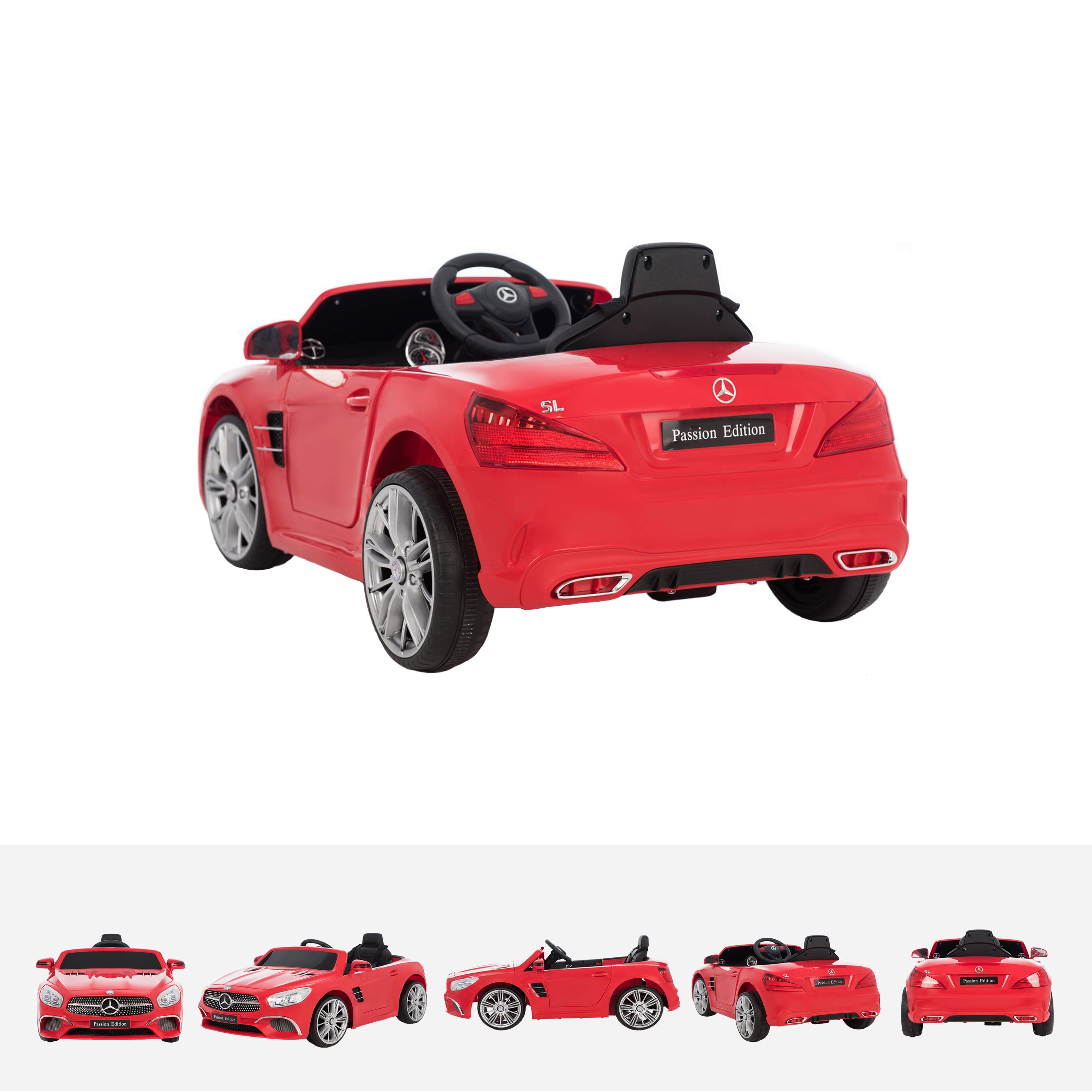 mercedes sl400 red trois quarts 01 licensed mercedes sl400 electric ride on car battery powered with remote music