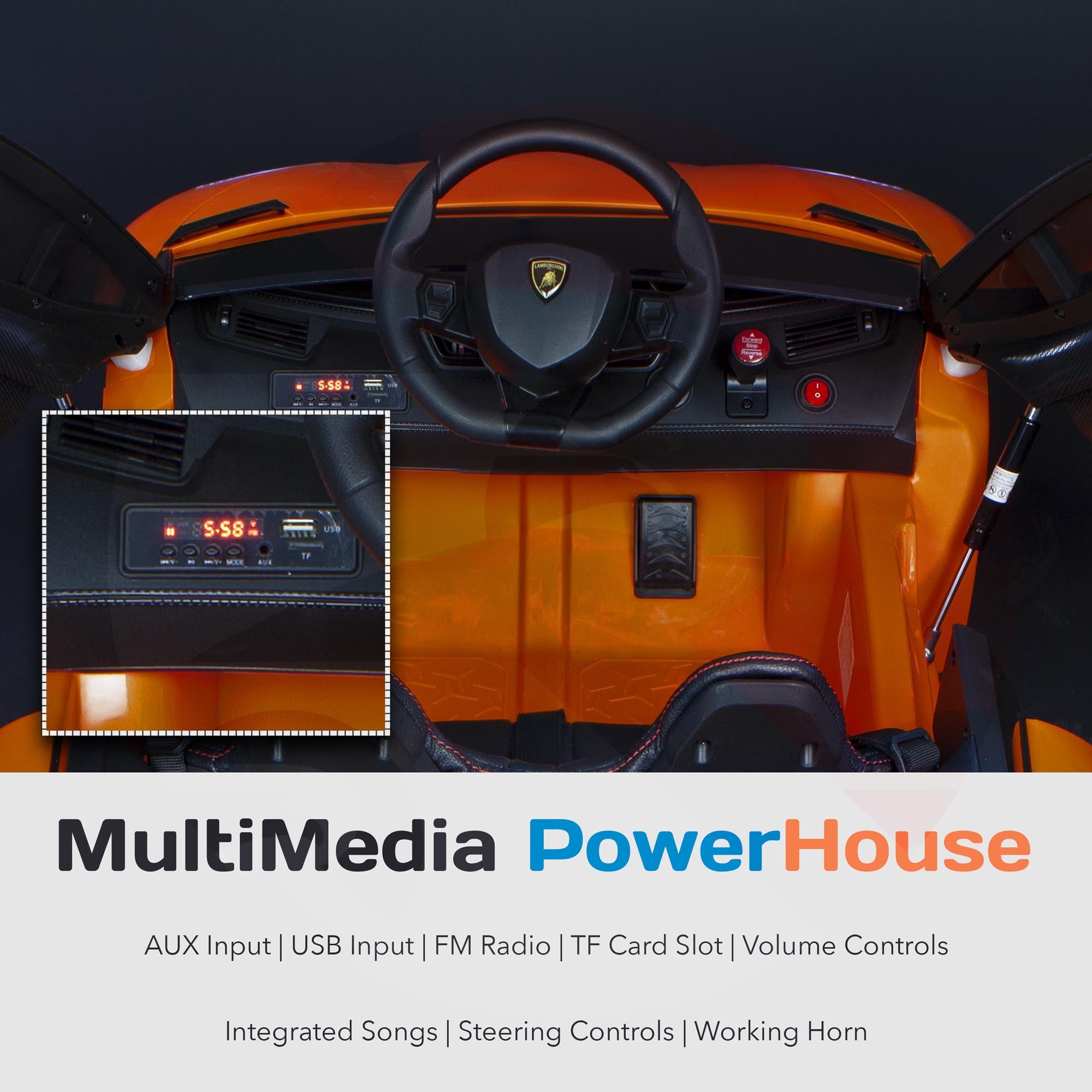 riiroo kids 12v lamborghini aventador sv ride on car media electric car leather seat soft eva tyres