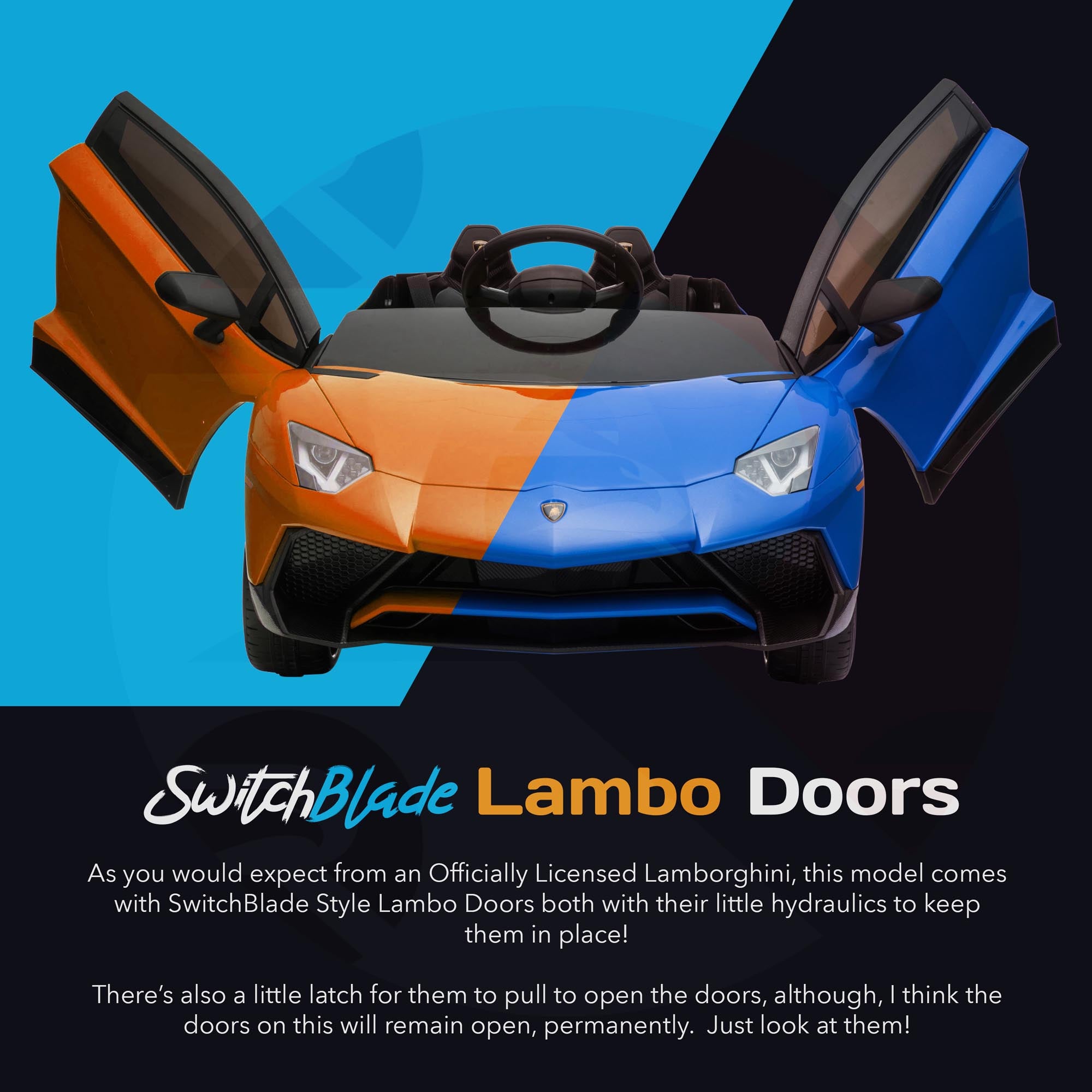 riiroo kids 12v lamborghini aventador sv ride on car switchblade doors electric car leather seat soft eva tyres