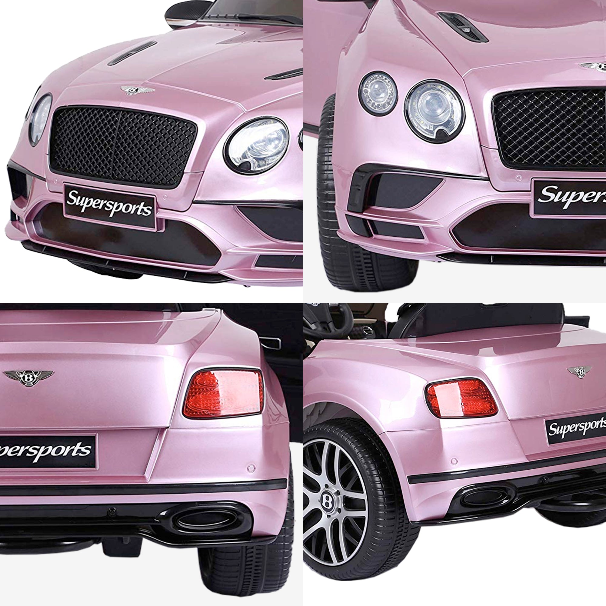 riiroo kids official licensed bentley continental supersport electric ride on car with parental remote pink supersports 12v eva wheel