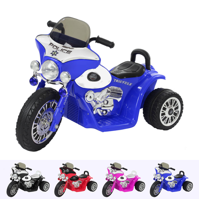 RiiRoo Harley Style Police Ride On Motorbike/Trike - 6V Blue