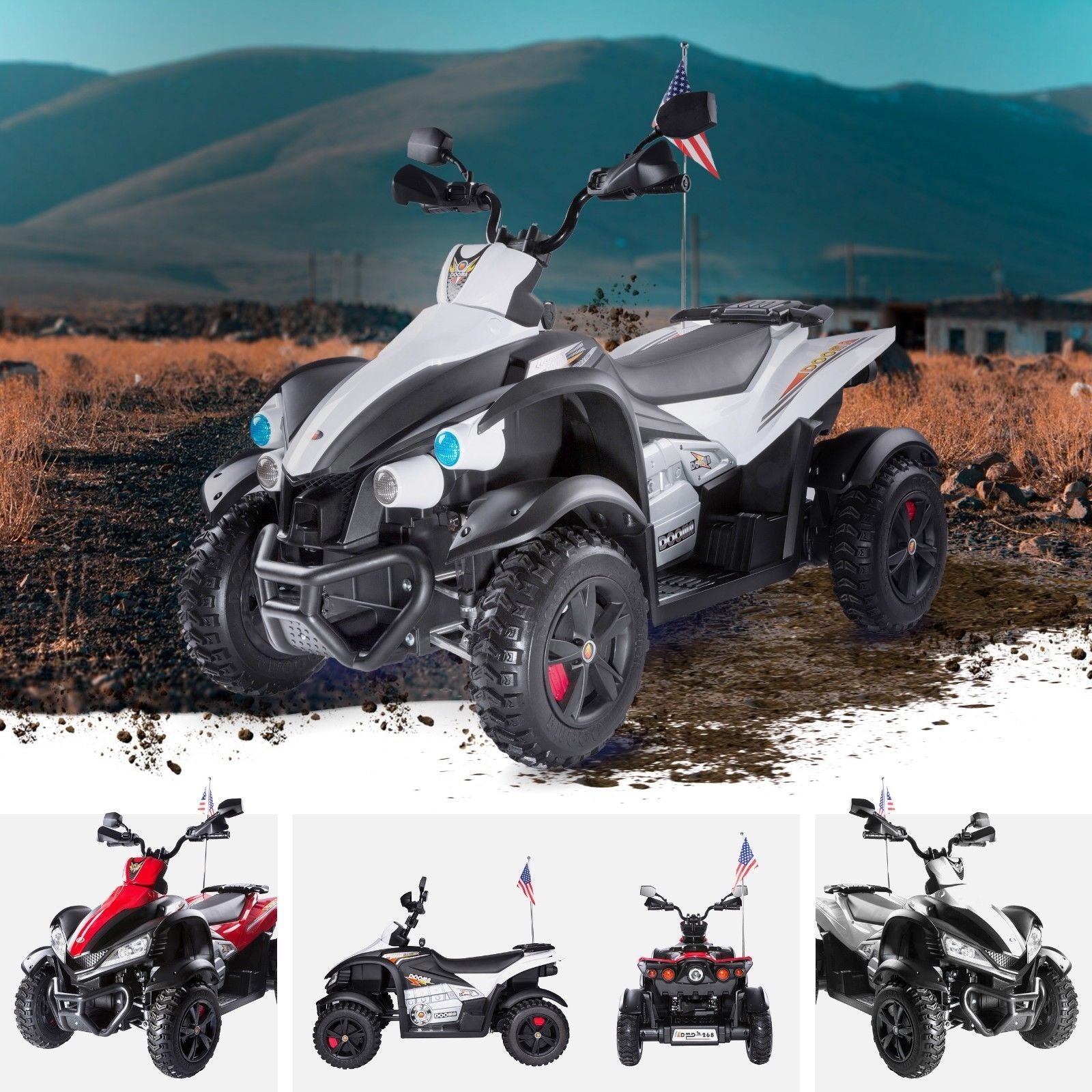 RiiRoo RiiRoo VenomSV Quad Bike - 12V White