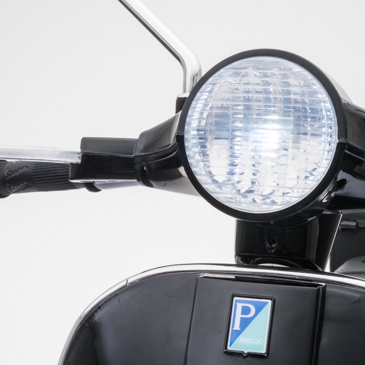 vespa px150 12v ride on black3 1 licensed kids electric scooter battery powered motorbike