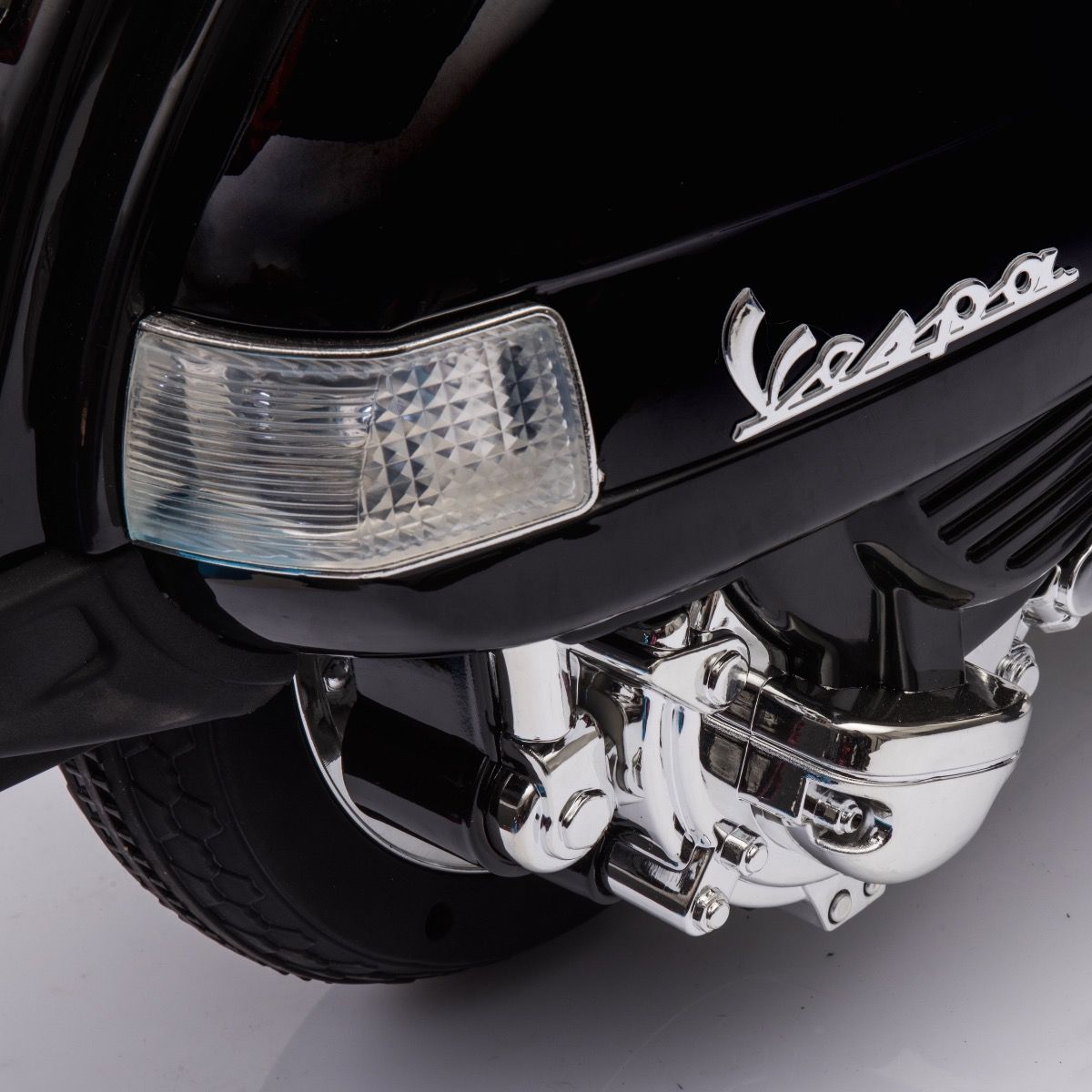 vespa px150 12v ride on black8 1 licensed kids electric scooter battery powered motorbike