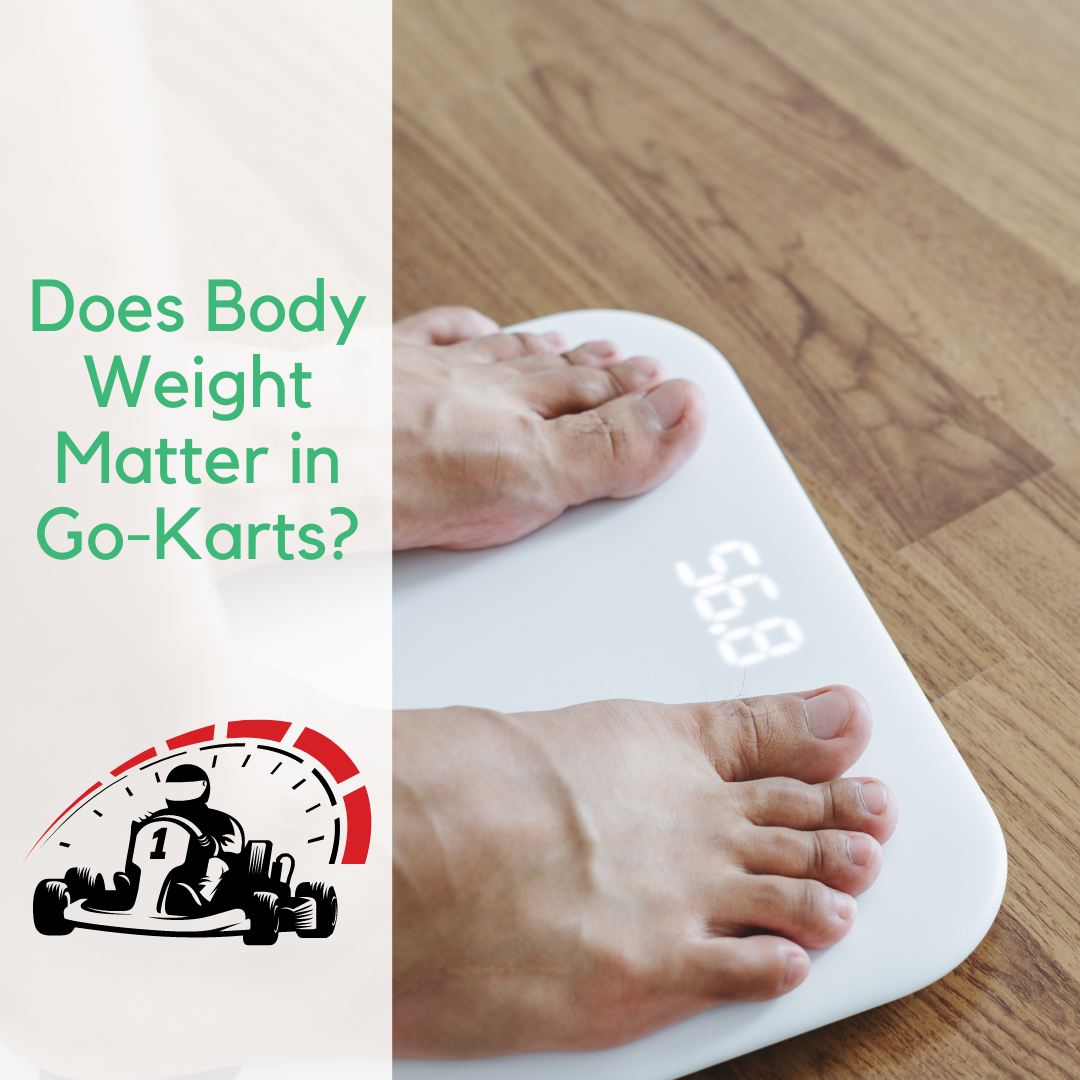 Go-kart racer using body weight to corner
