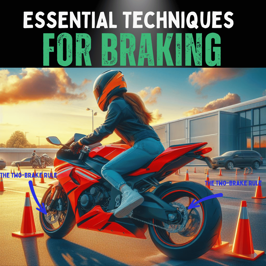 Techniques for Proper Motorcycle Braking Infographic
