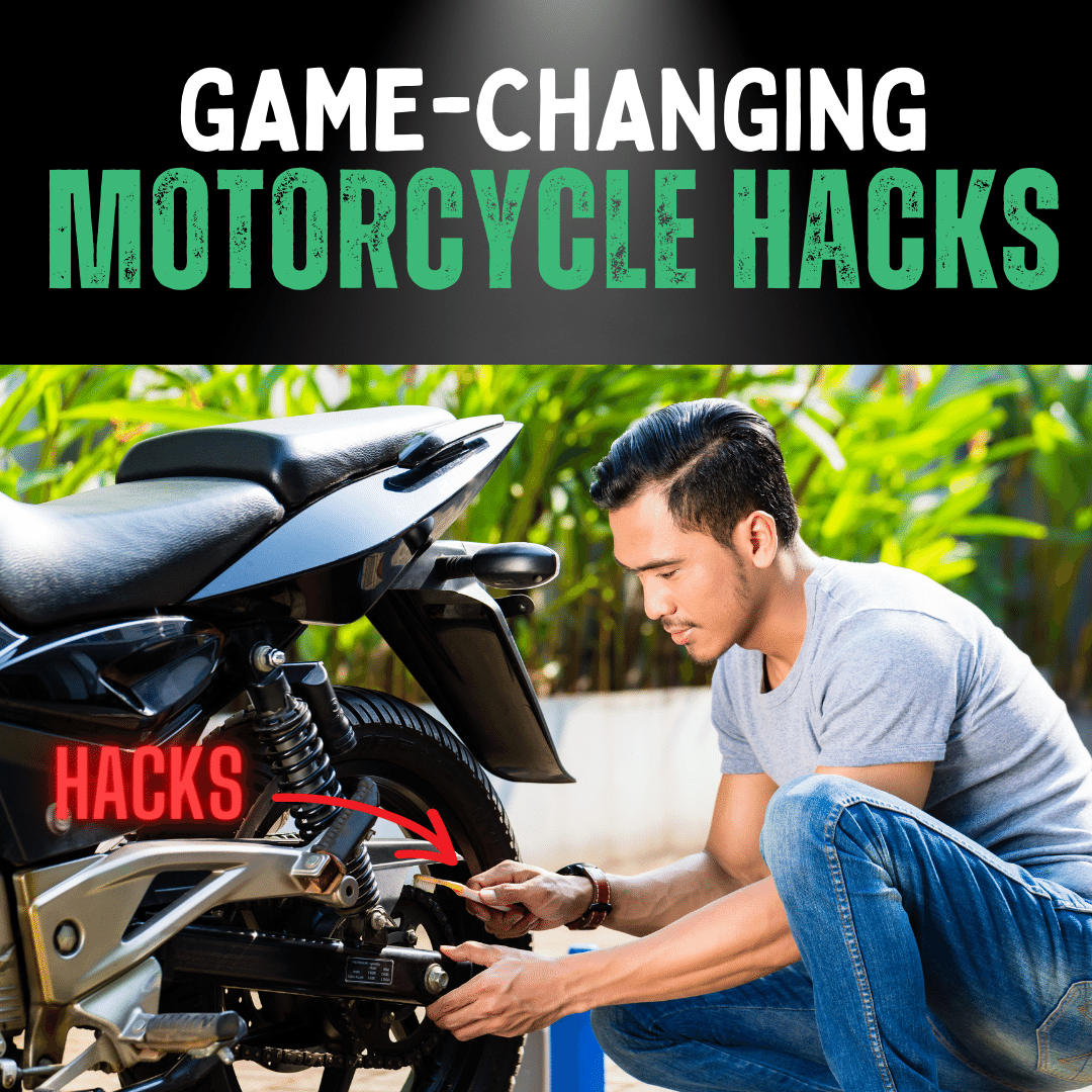 An asian man fixing his motorbike