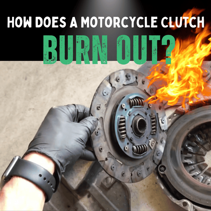 A motorcycle clutch part on fire