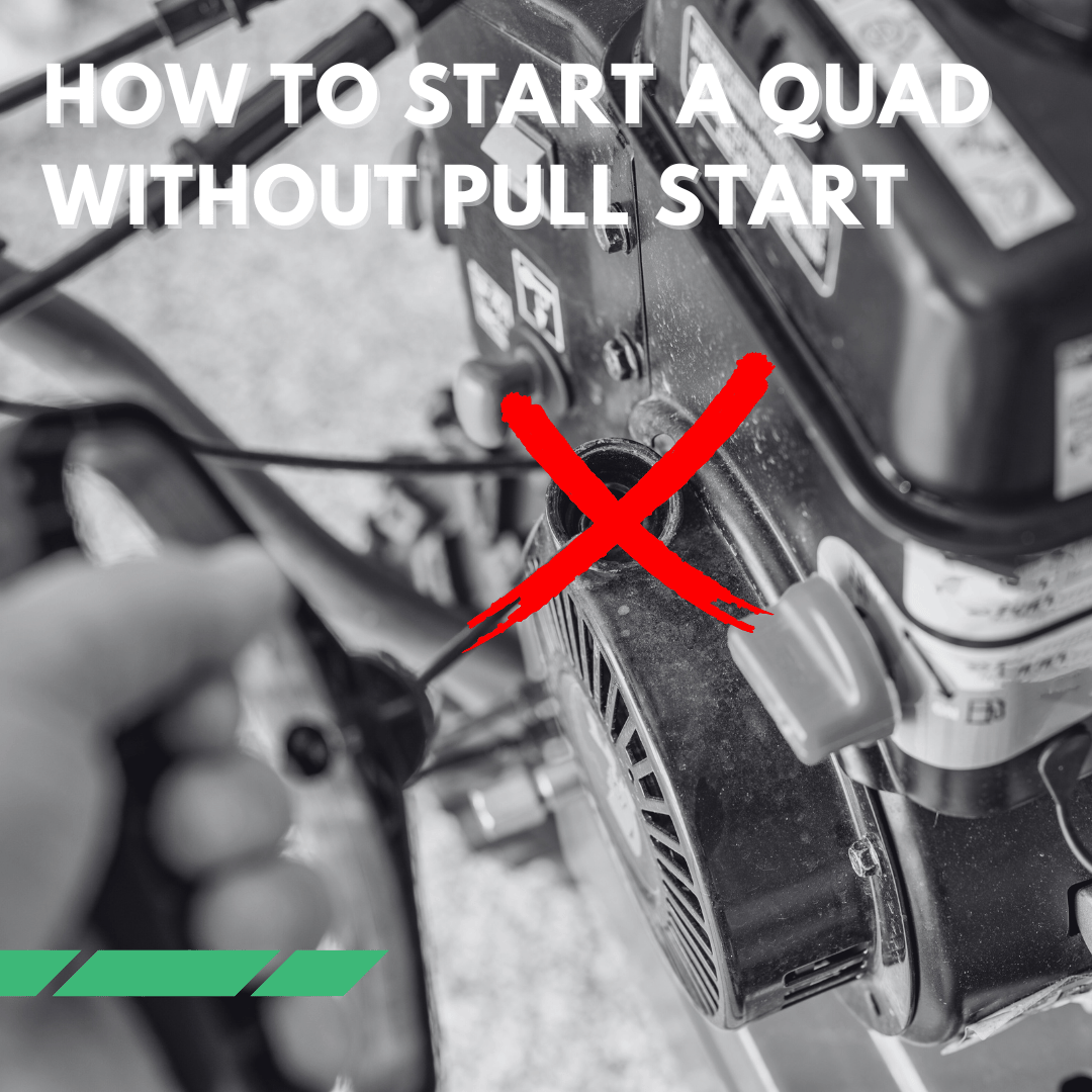 A pull start cord with a red cross