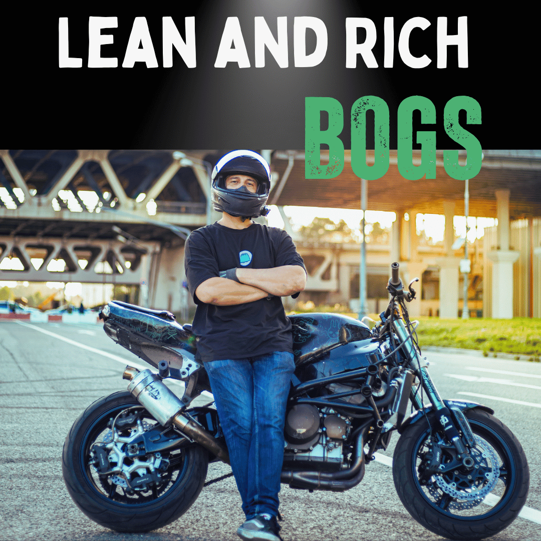 a man standing next to his motorbike