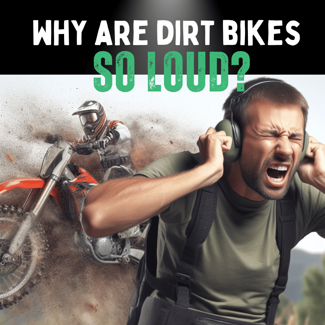 an image of man holding his ears because a dirt bike is making too much noise