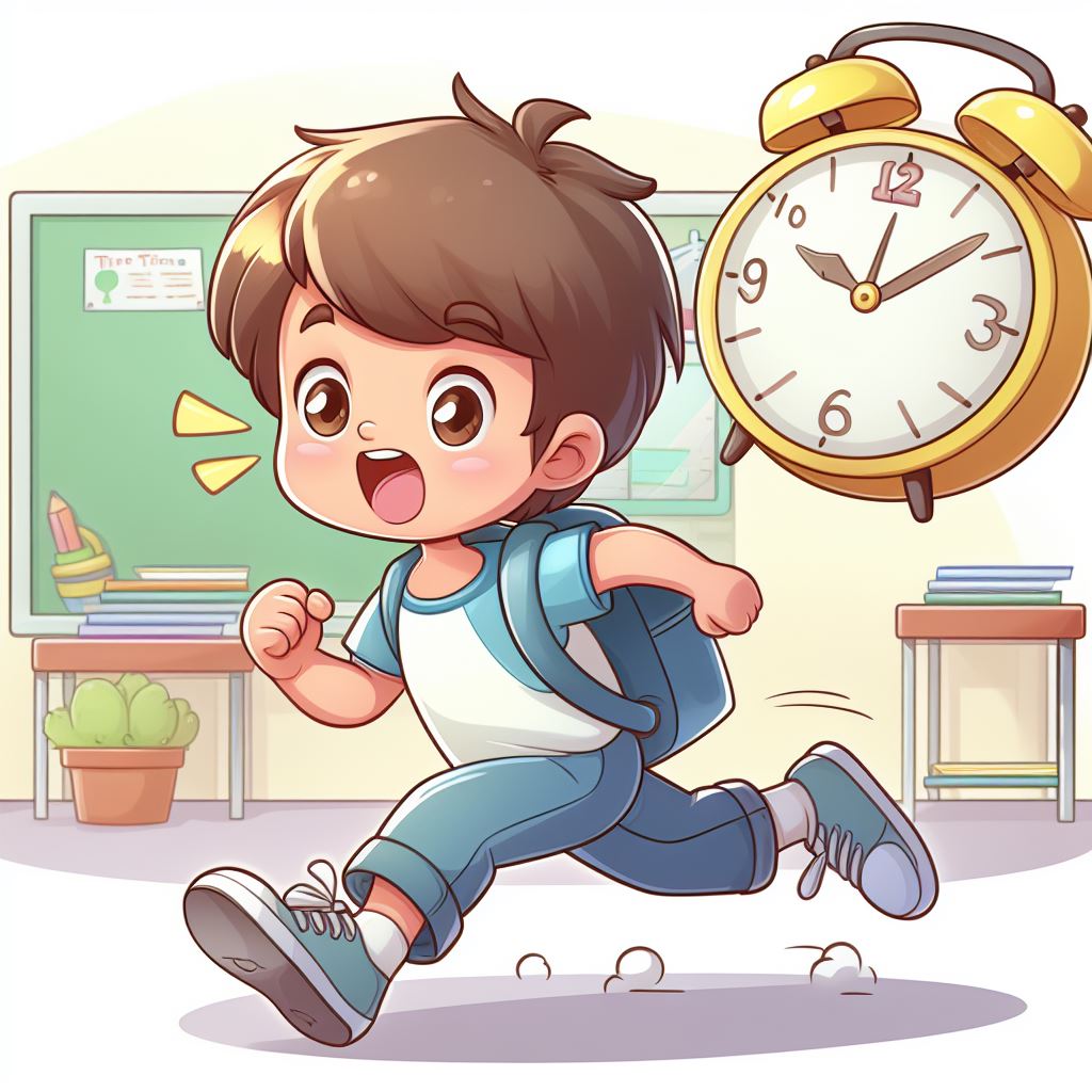 Running Late To School 1024*1024 Girl run with book. Student goes to school. Kid with backpack is ...