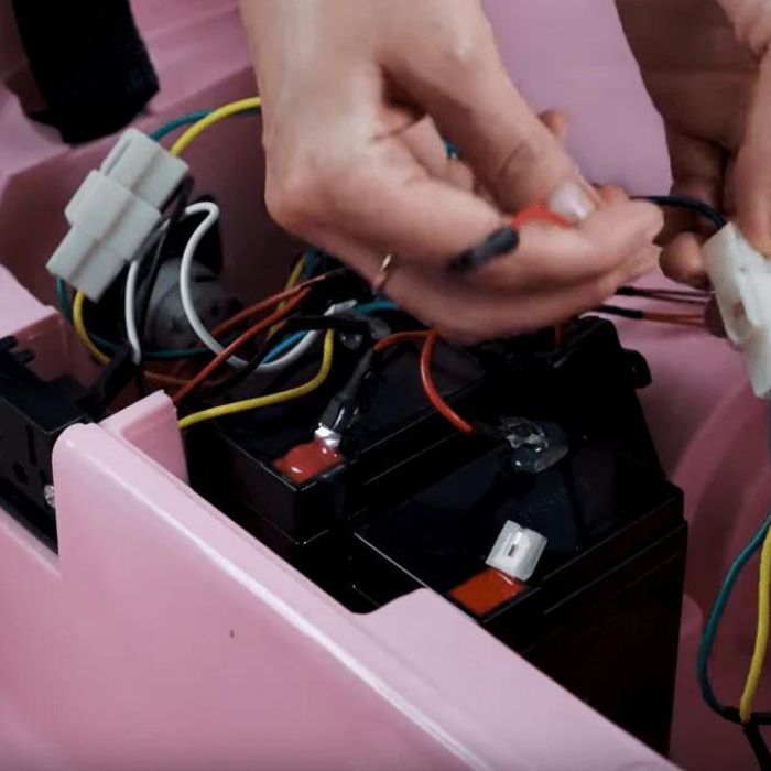 connecting a battery ready to charge