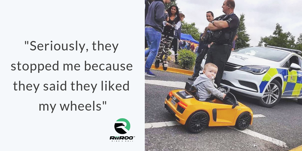 Small child in an Audi R8 Spyder Ride On Car