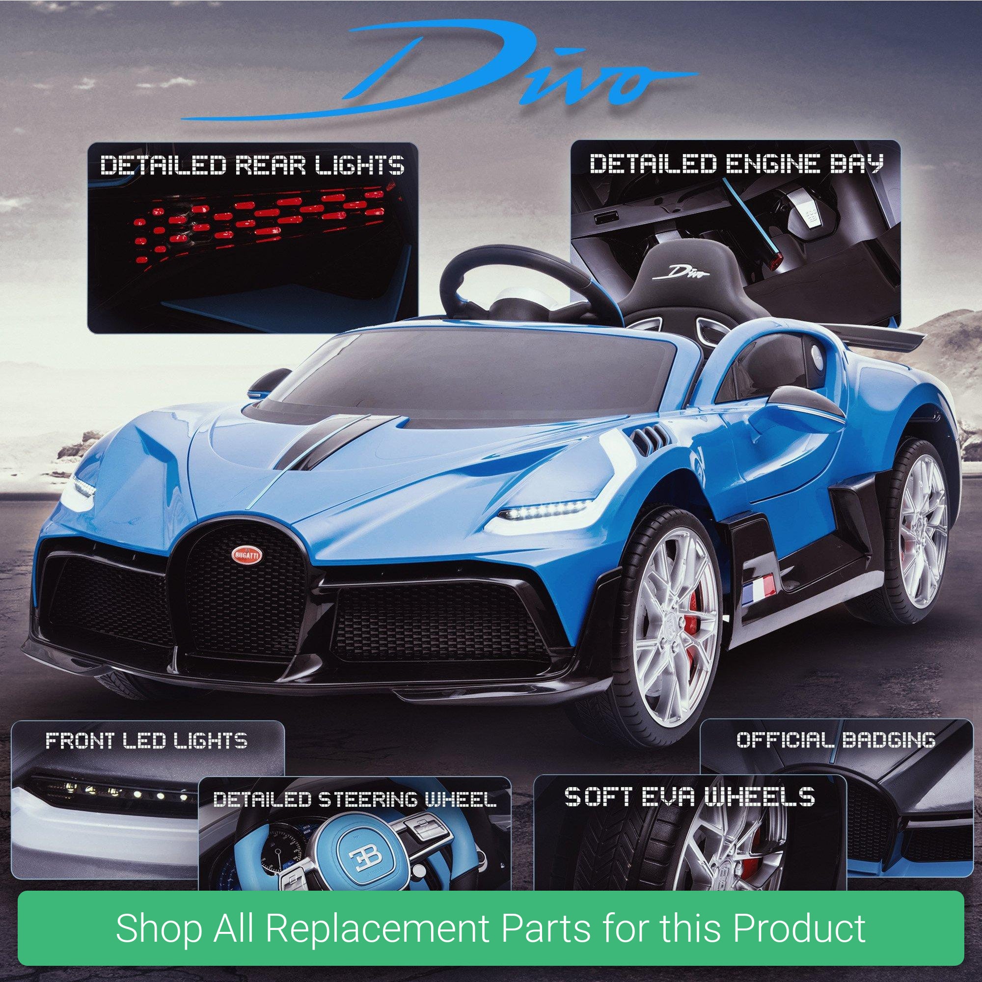 Replacement Parts and Spares for Kids Bugatti Divo Licensed - BUG-DIVO-VARI - HL338