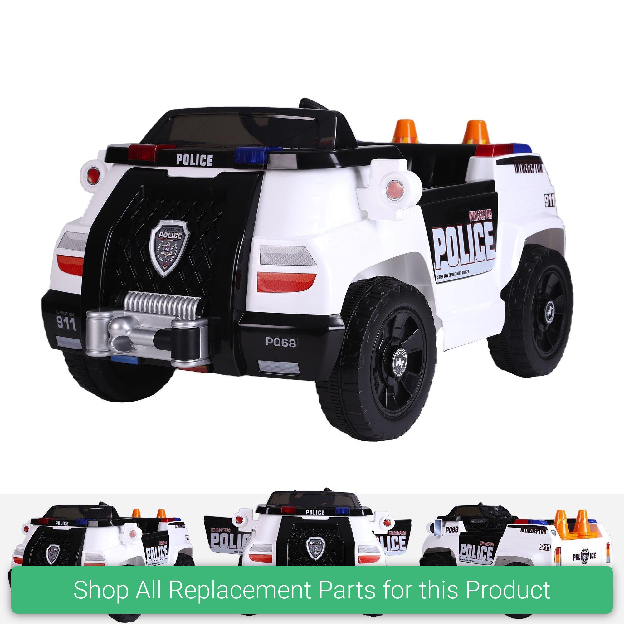 Replacement Parts and Spares for Kids 6v Police mini truck - POL-6-WHI - JJ305