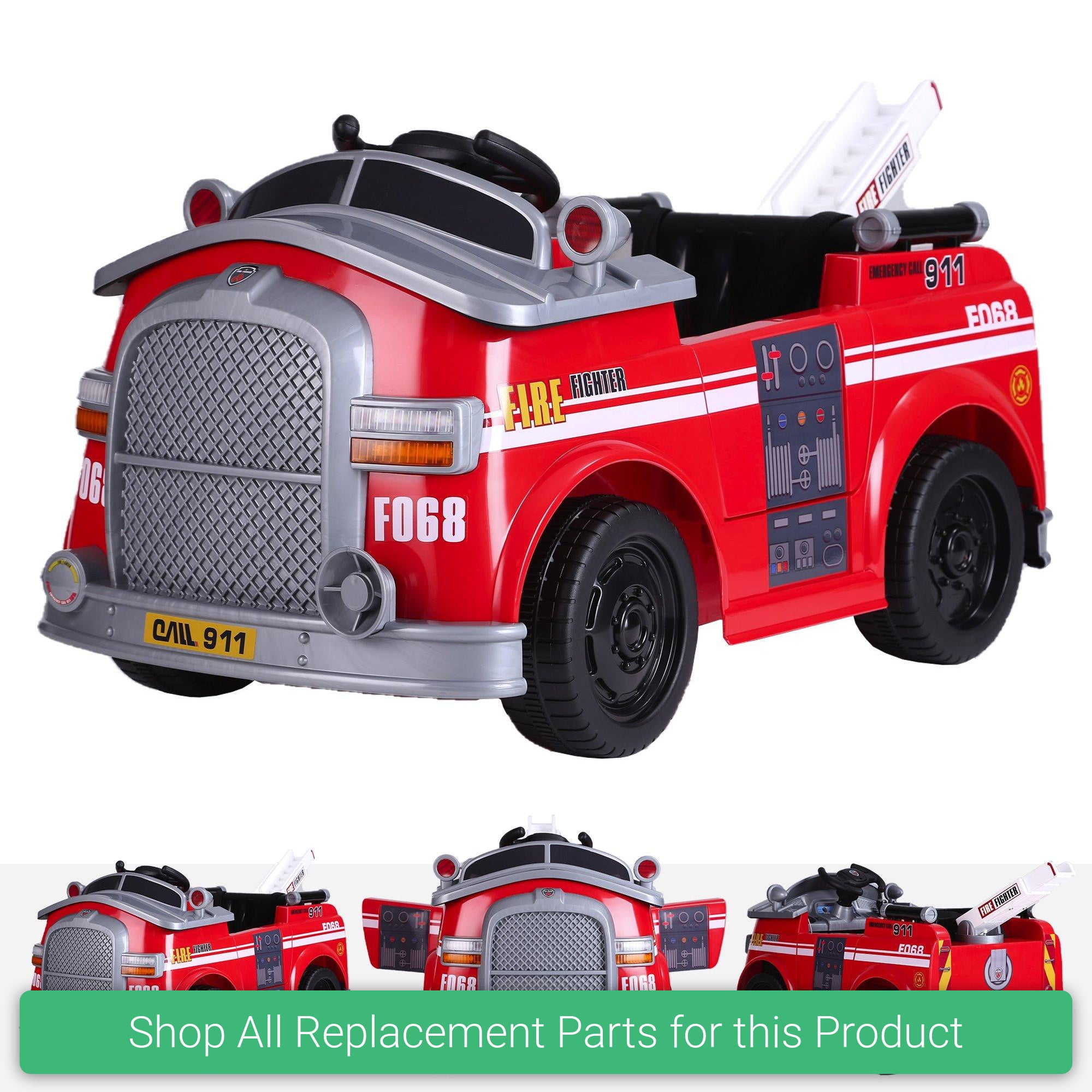 Replacement Parts and Spares for Kids 6v Fire engine mini truck - FIR-6-RED - JJ306