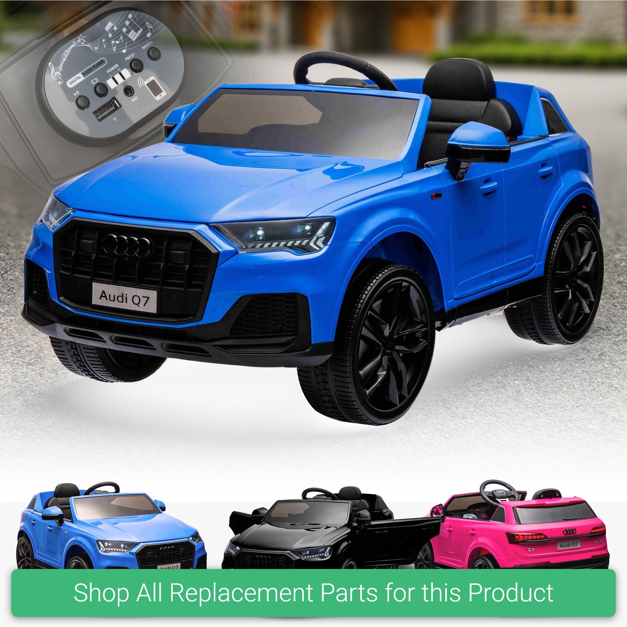 Replacement Parts and Spares for Kids Licensed Audi Q7 12V Kids Ride O ...