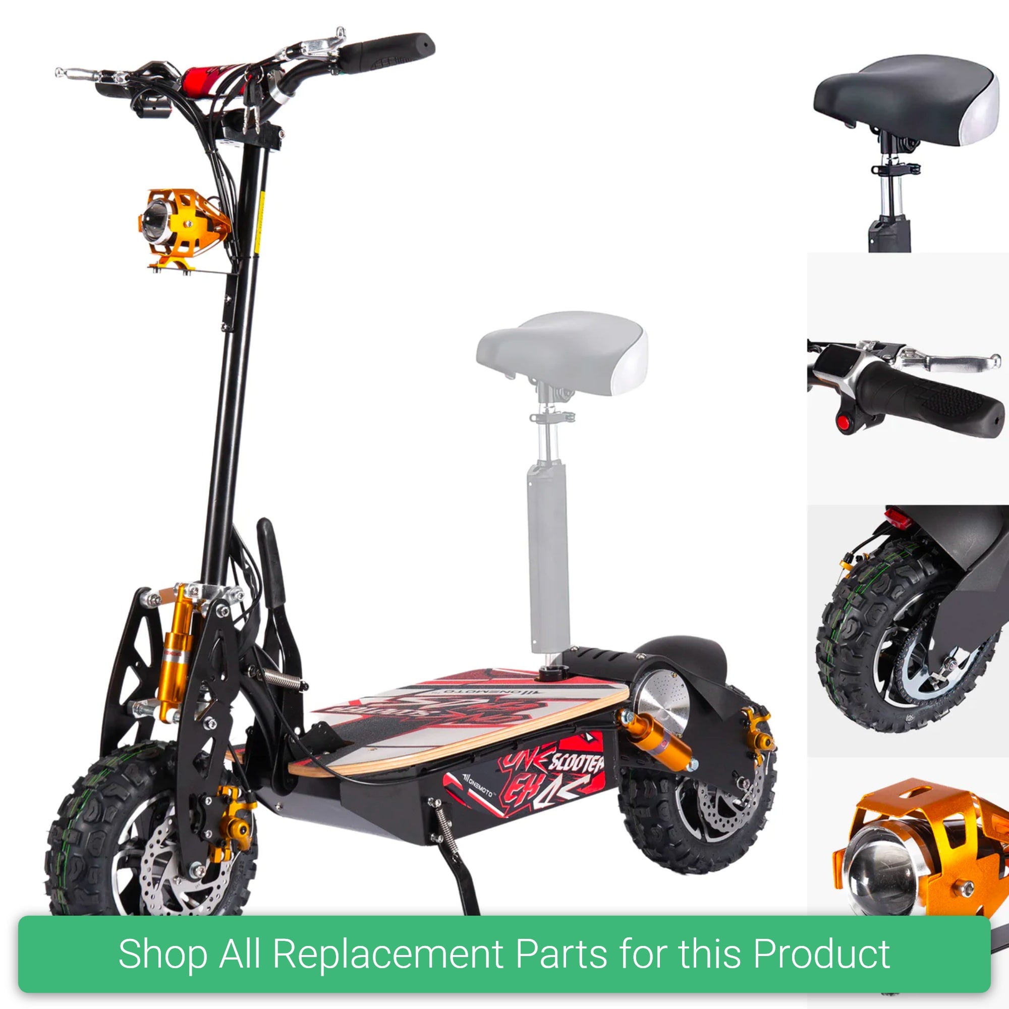 Replacement Parts and Spares for Kids Off Road Adult Electric Scooter 2000W - 68v 12Ah - OneScooter-EX4S-BLK - HP107E-C