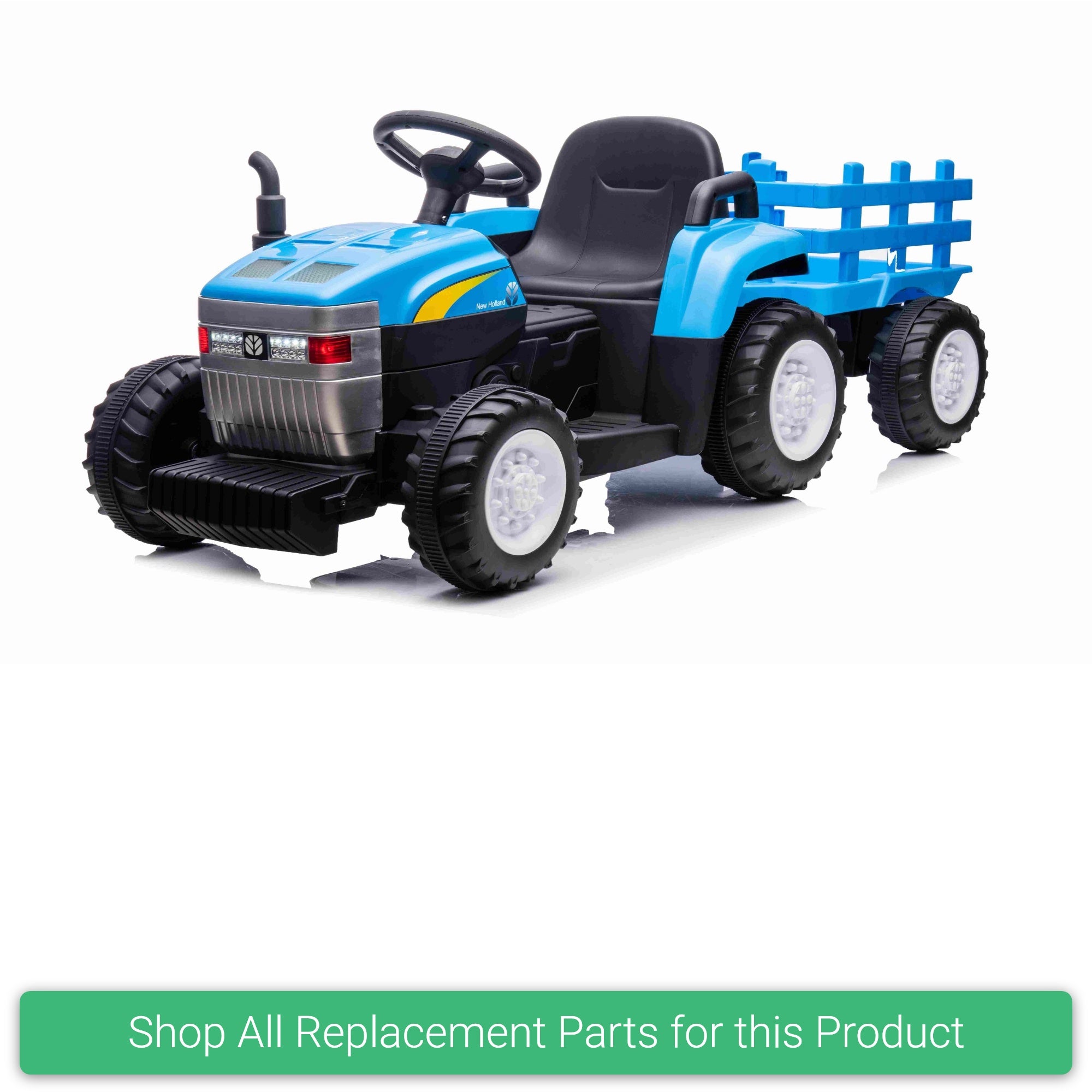 Replacement Parts and Spares for Kids New Holland T7 Tractor With Trailer - HOLLAND-T7-BLU - A009B With Trailer