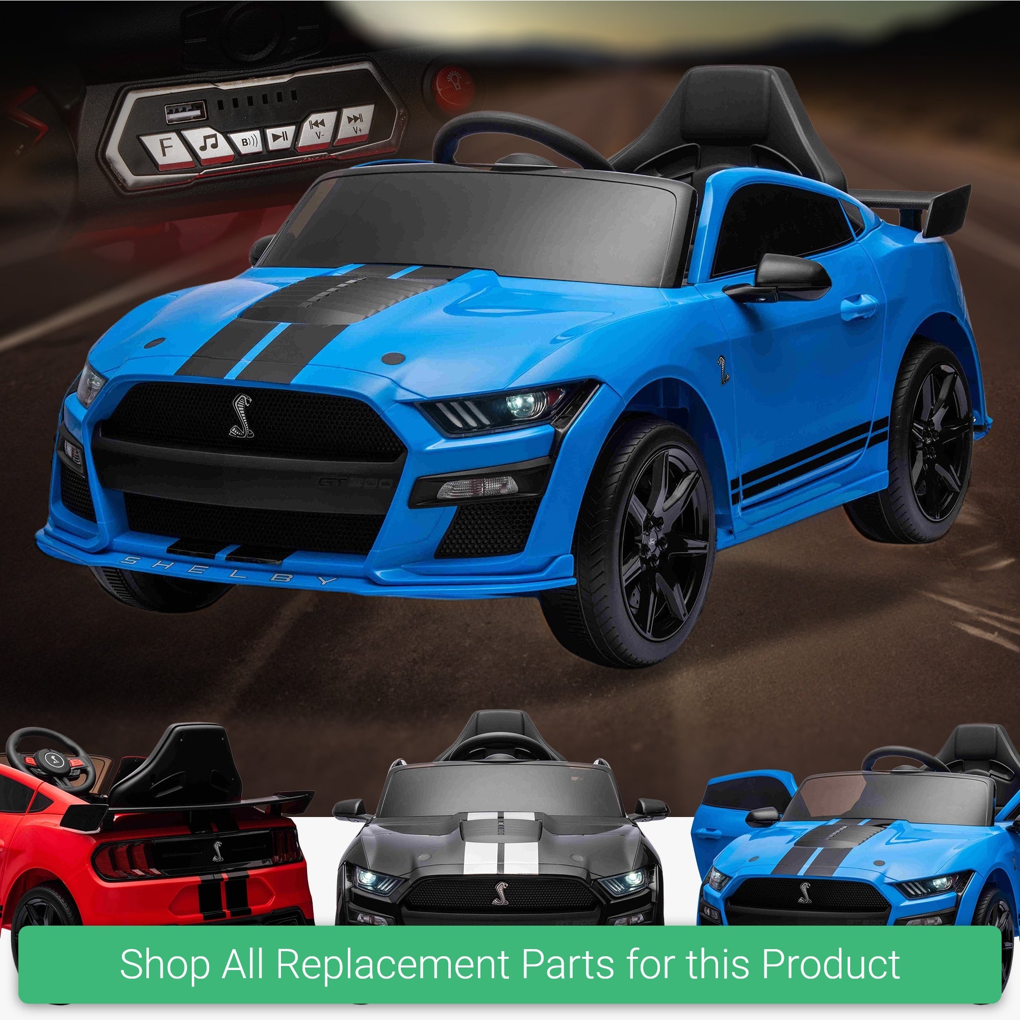 Replacement Parts and Spares for Kids FORD Mustang GT500 Shelby Cobra - FORD-GT500-VARI - CH9969