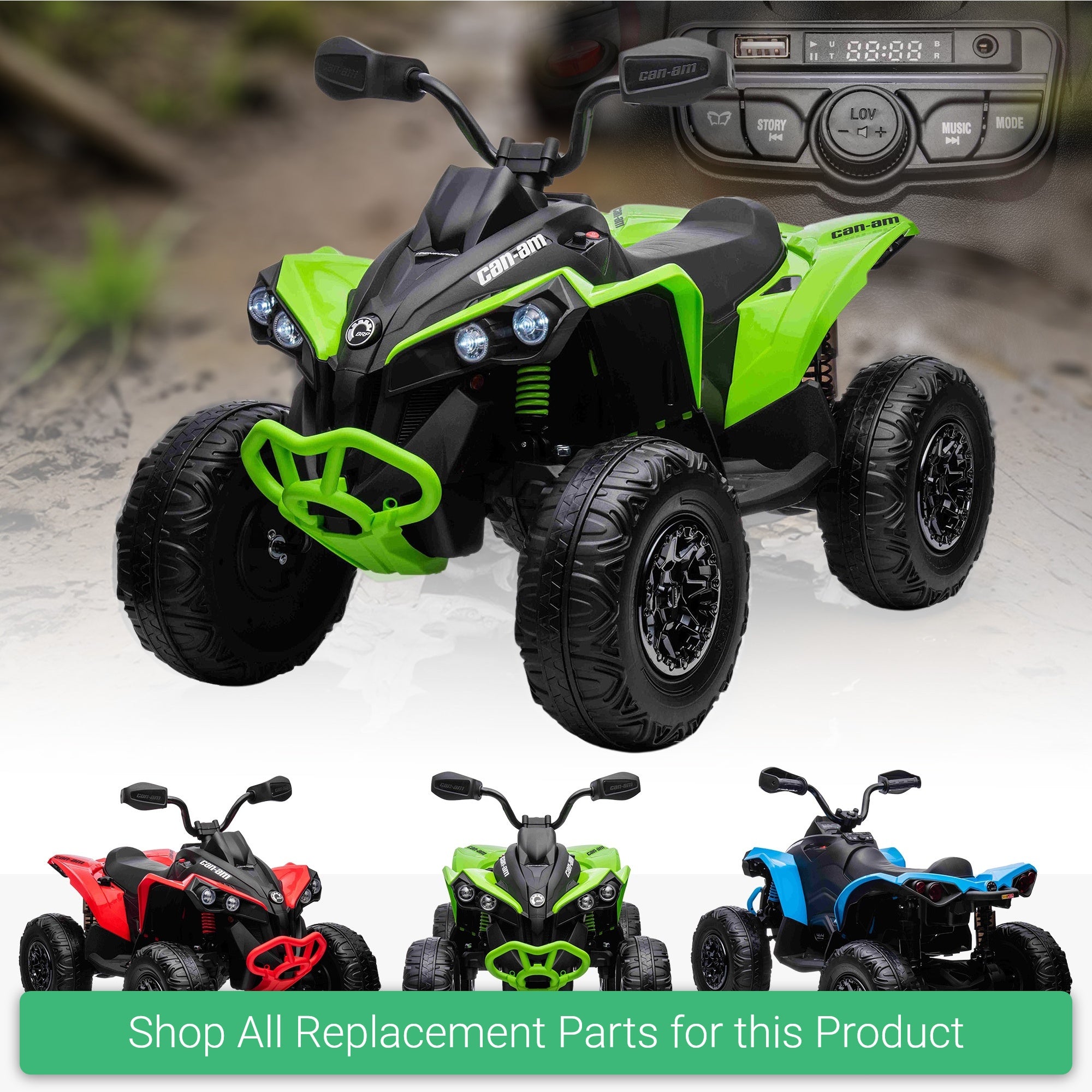 Replacement Parts and Spares for Kids Can-Am Maverick ATV - CANAM-ATV-VARI - DK-CA002