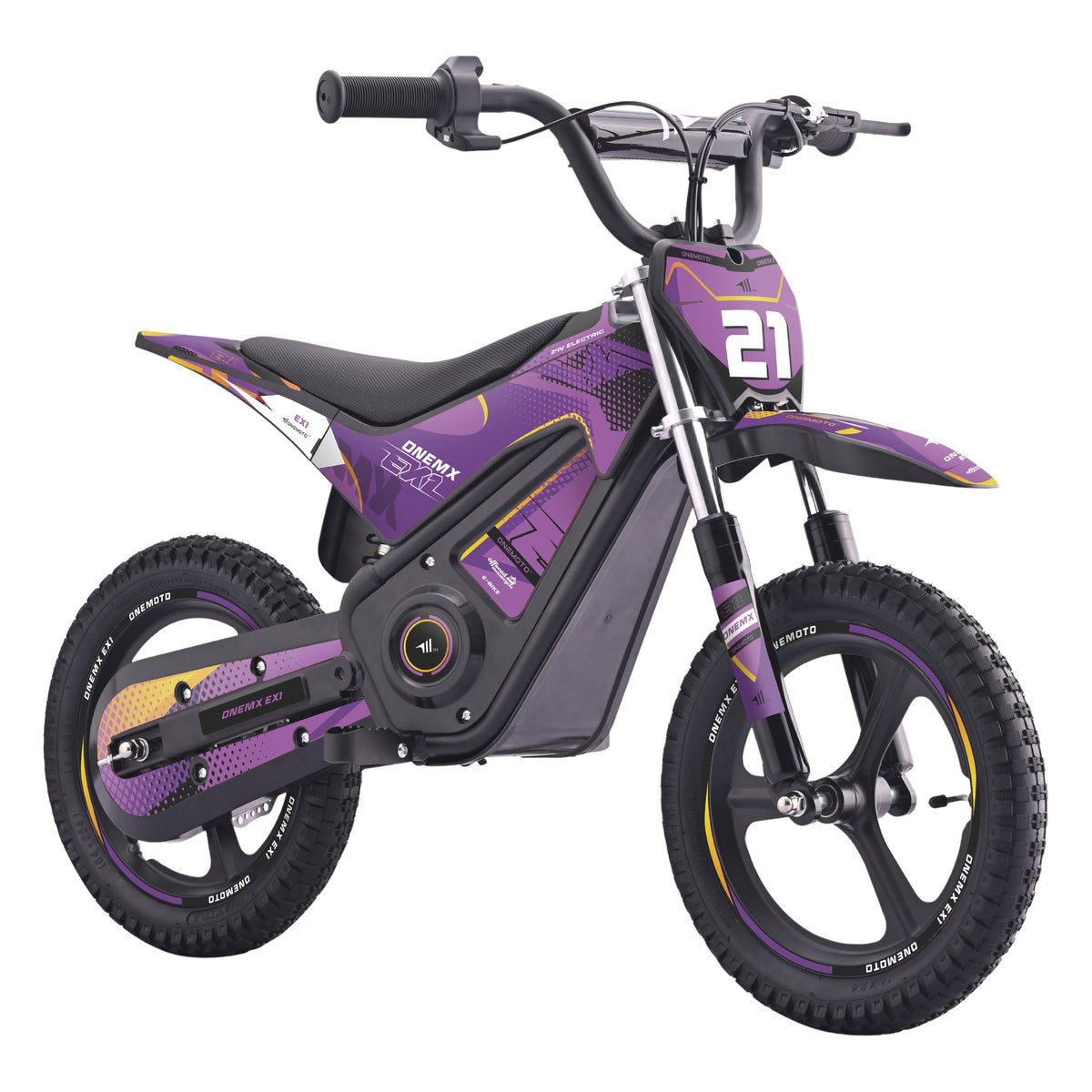 05-onemx-ex1-14-inch-kids-electric-pit-bike-purple-front-side-view.jpg