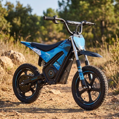 07-onemx-ex1-14-inch-kids-electric-pit-bike-blue-garden-lifestyle.jpg