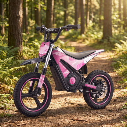 07-onemx-ex1-14-inch-kids-electric-pit-bike-pink-garden-lifestyle.jpg