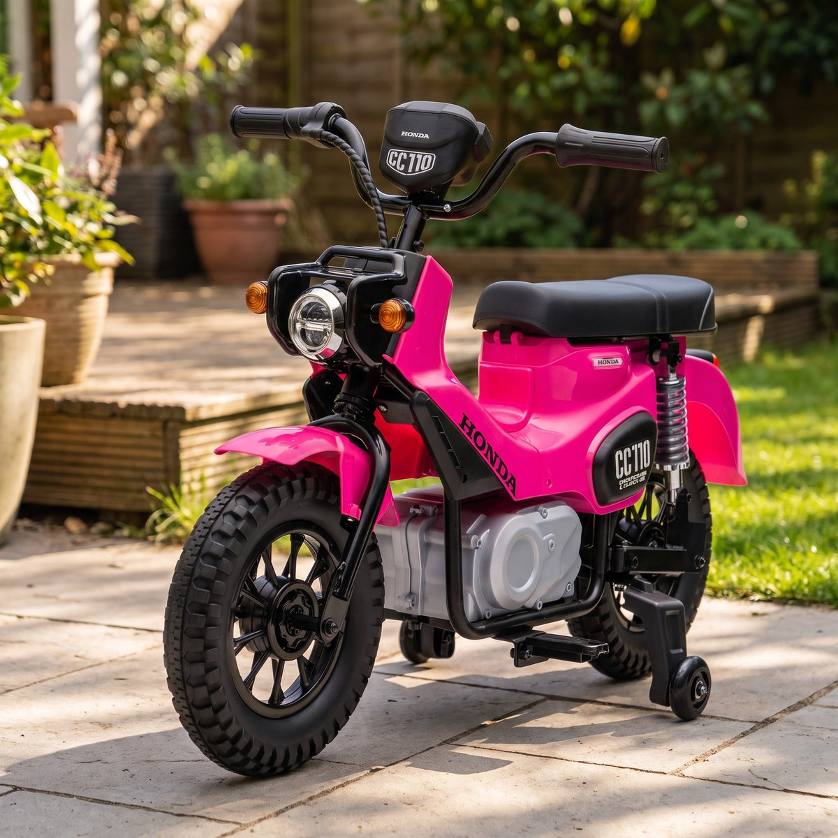 08-licensed-honda-cross-cub-110-24v-kids-electric-ride-on-motorbike-pink-garden-lifestyle.jpg