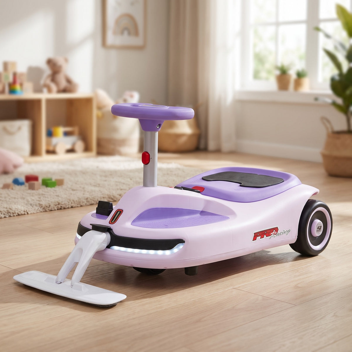 08-riiroo-tidyrider-12v-kids-ride-on-with-front-vacuum-purple-pink-garden-lifestyle.jpg