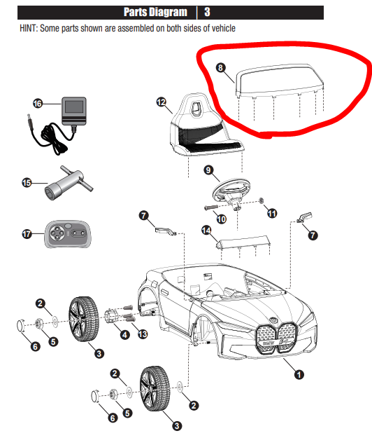 Replacement Windscreen for Kids Ride on's - BMW I4 Licensed - 137-1779