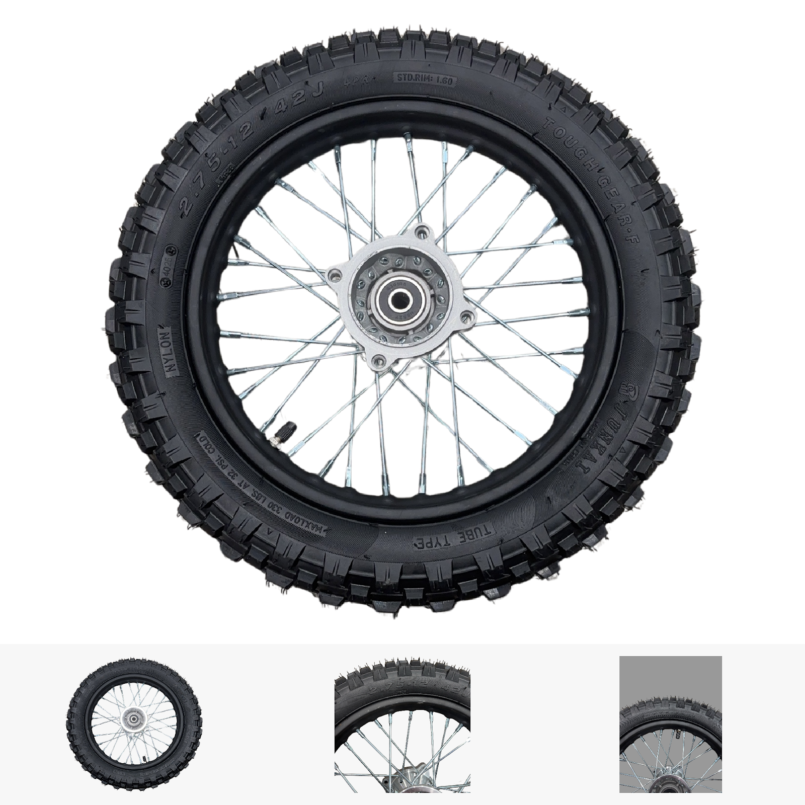 Replacement Wheel for Kids Ride on's - 12 inch Front Wheel for OneMX-Px2S 110cc  - 104-3130