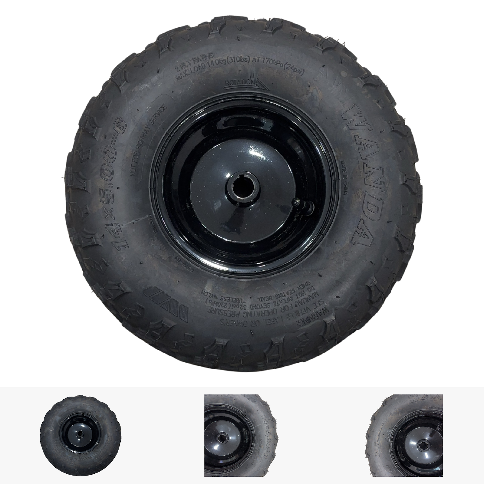 Replacement Wheel for Kids Ride on's - Front Right Wheel 6 inch for 98cc Go Kart OneKART-EX3S - 104-3183